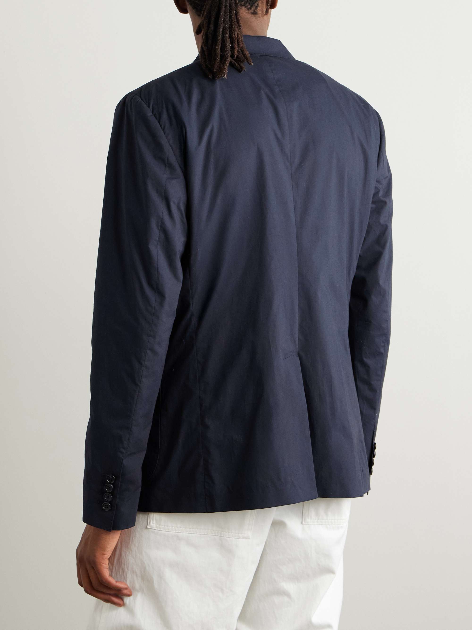 Taormina Double-Breasted Cotton-Poplin Blazer view