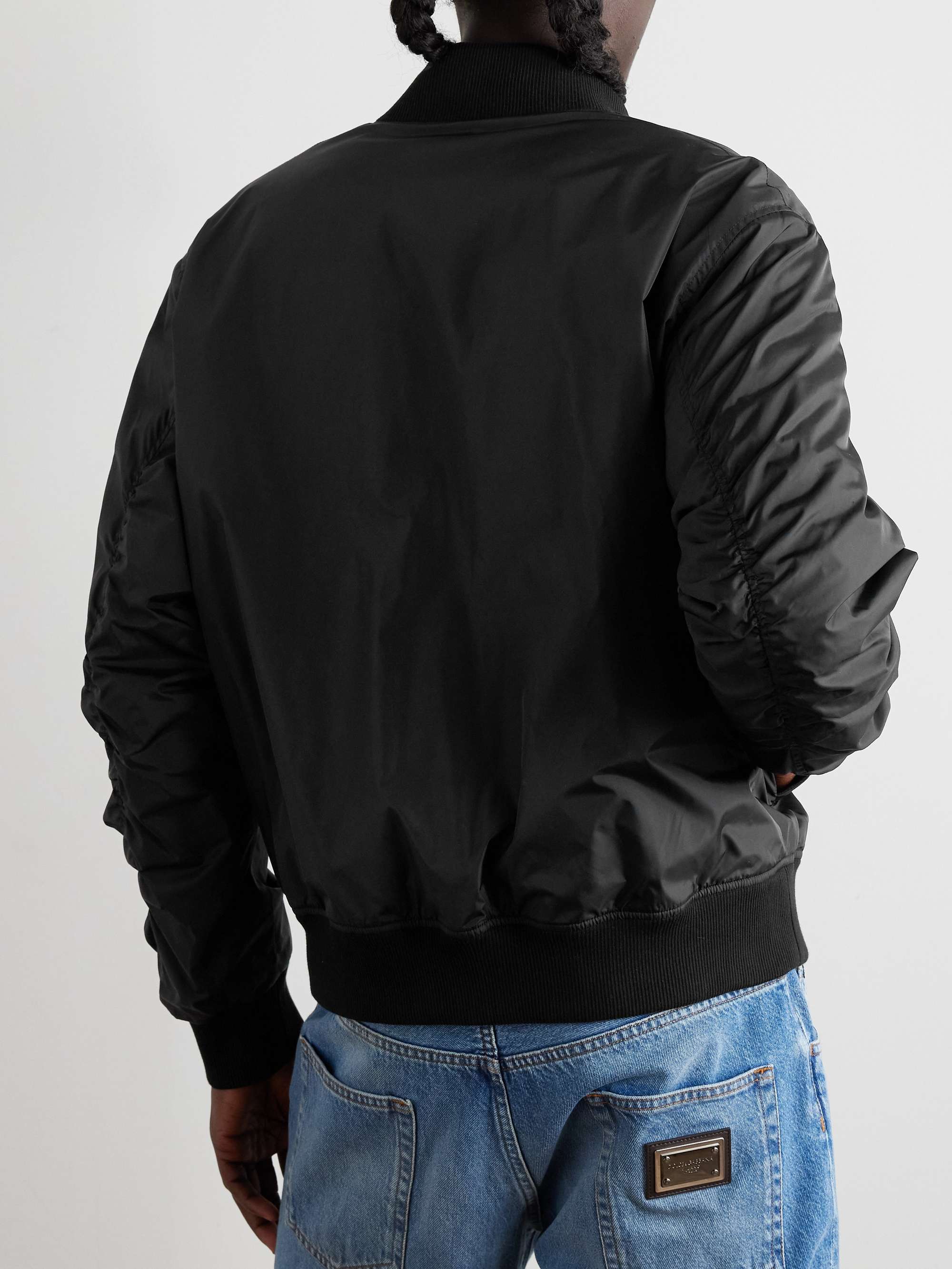 Logo-Appliquéd Shell Bomber Jacket view