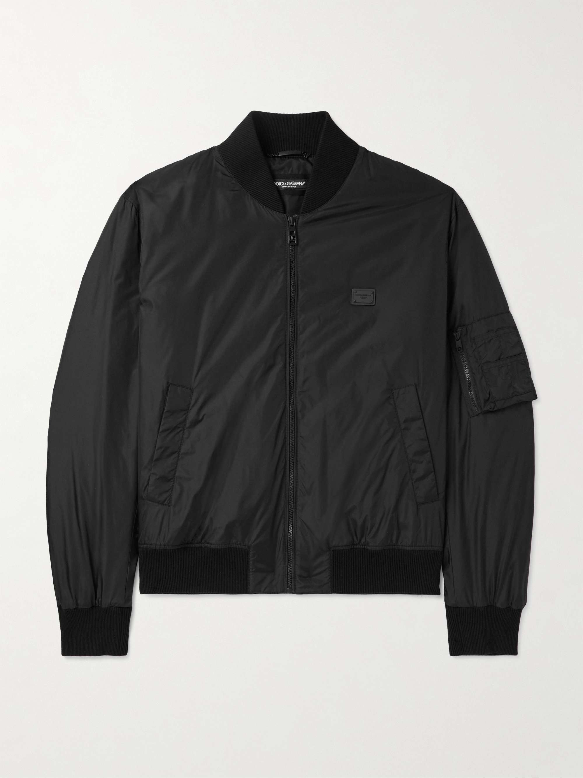 Logo-Appliquéd Shell Bomber Jacket view