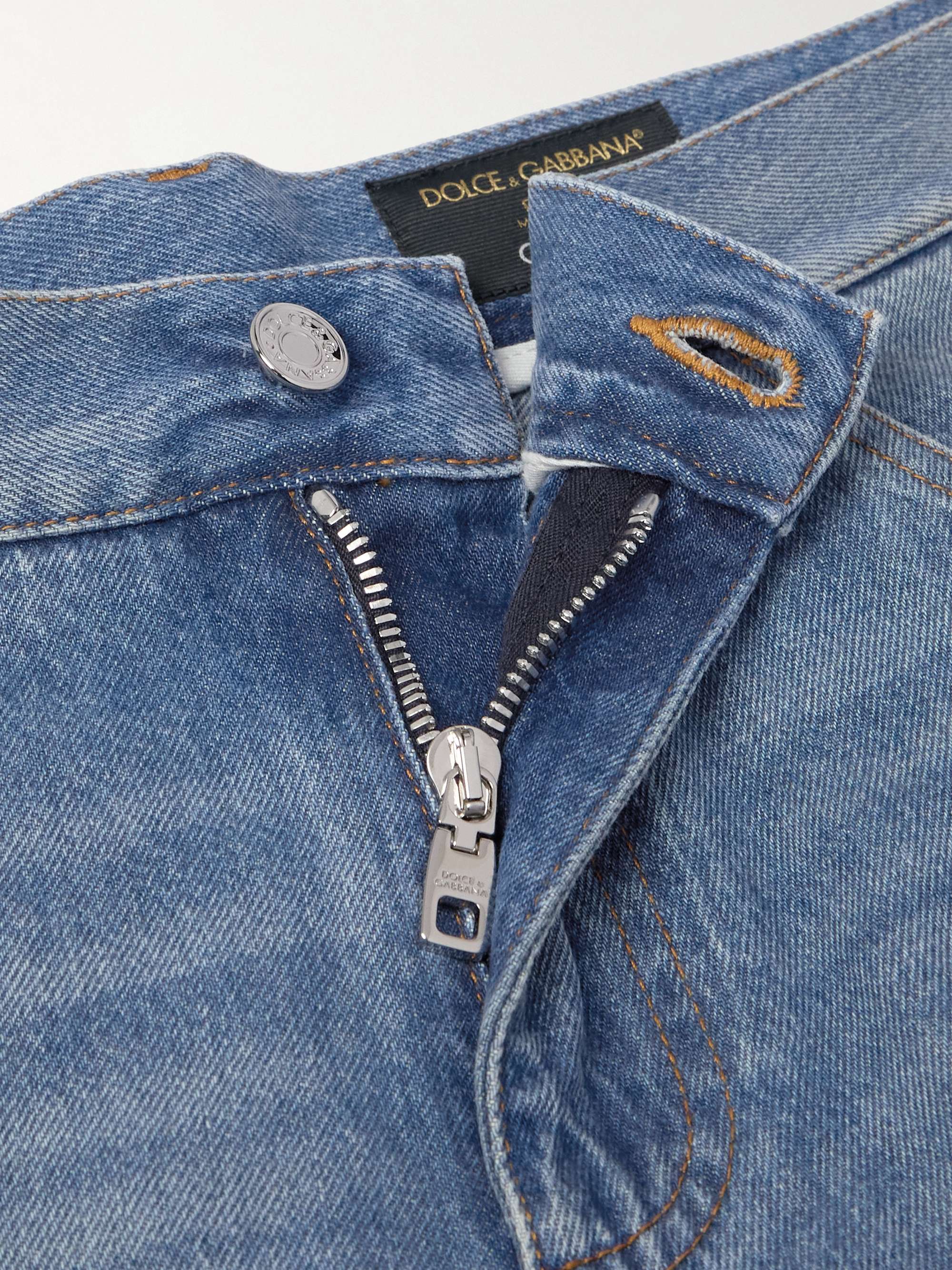 Straight-Leg Logo-Appliquéd Jeans view