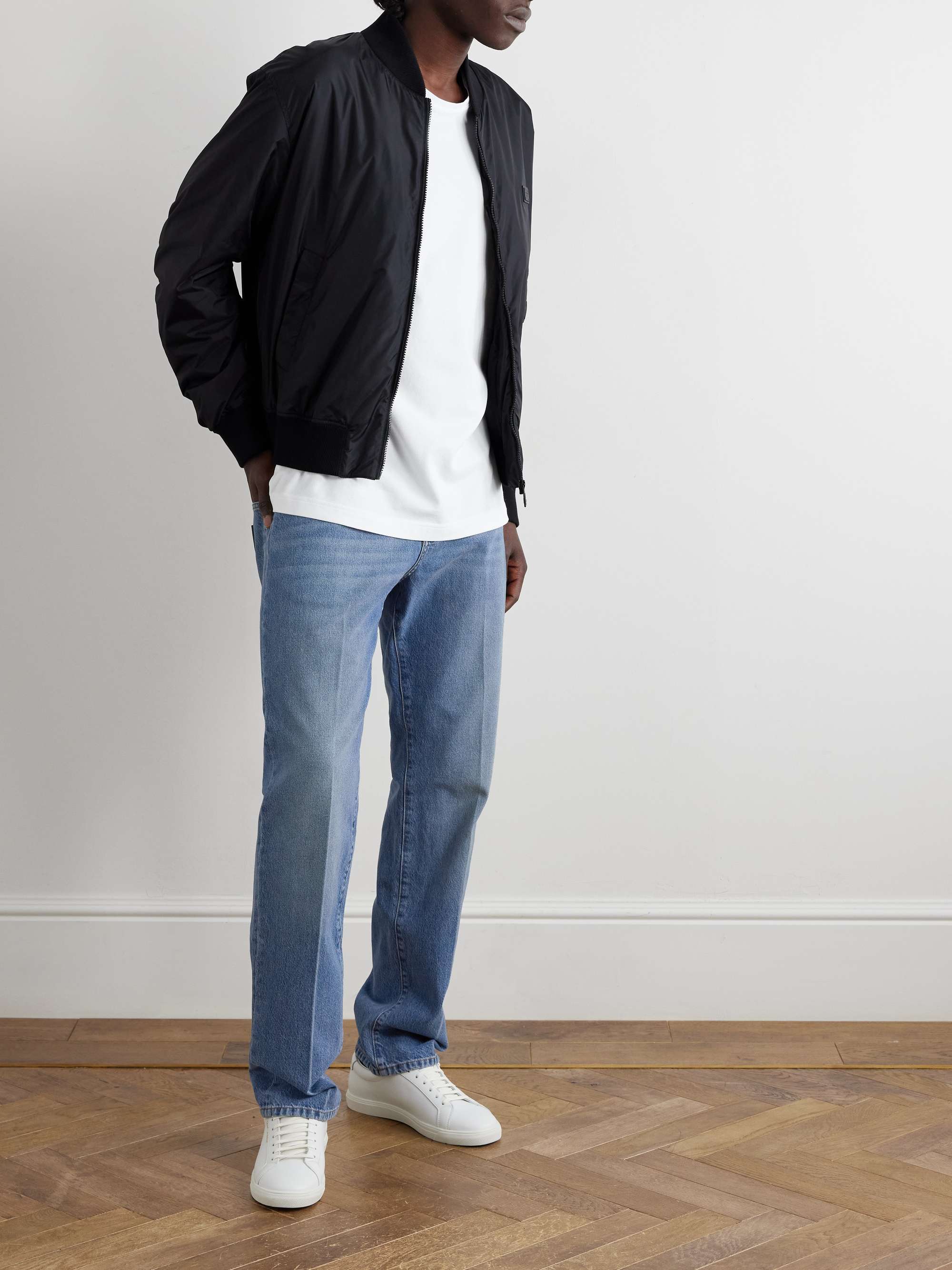Straight-Leg Logo-Appliquéd Jeans view