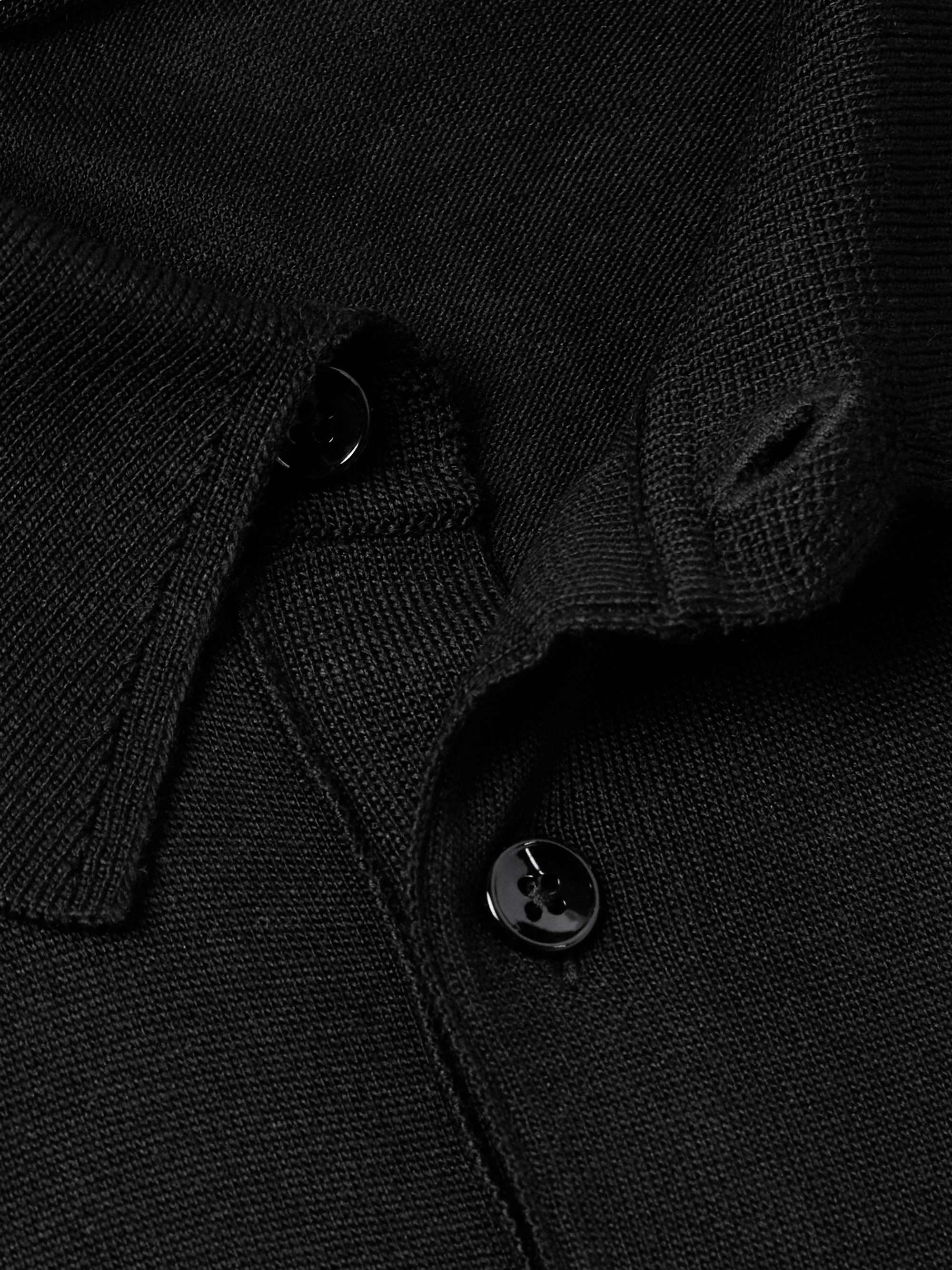 Logo-Embroidered Silk Polo Shirt view