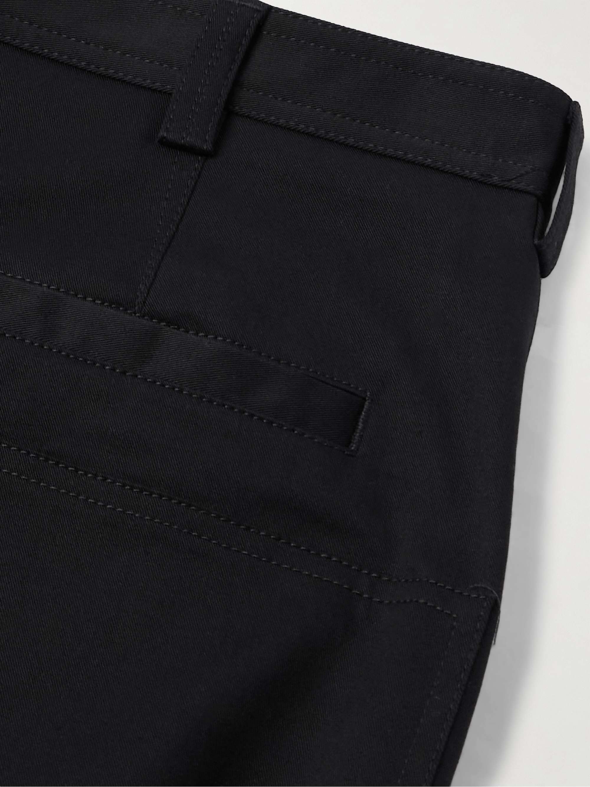 Straight-Leg Logo-Appliquéd Paneled Cotton-Blend Gabardine Trousers view
