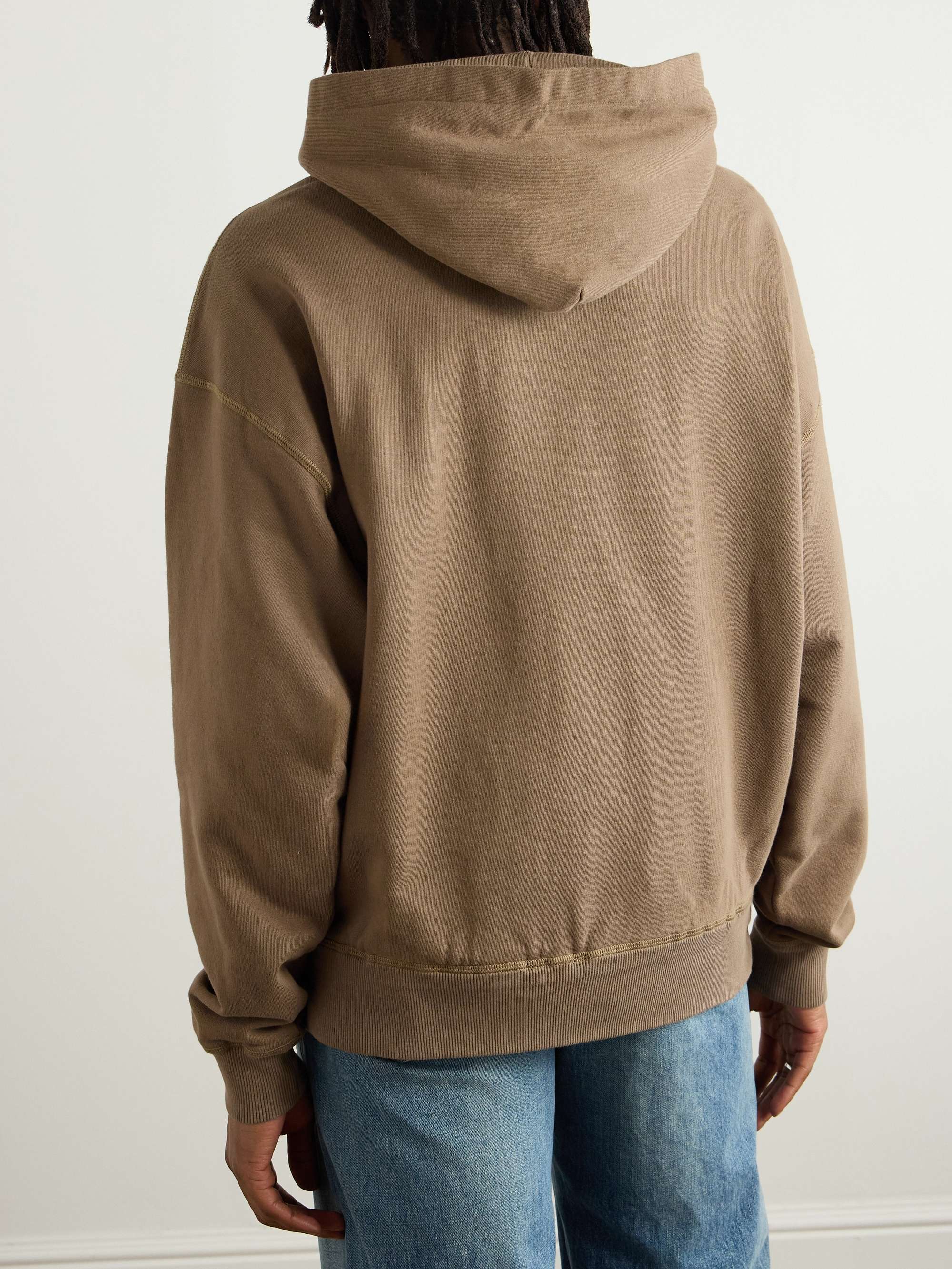 Logo-Embossed Cotton-Jersey Hoodie view