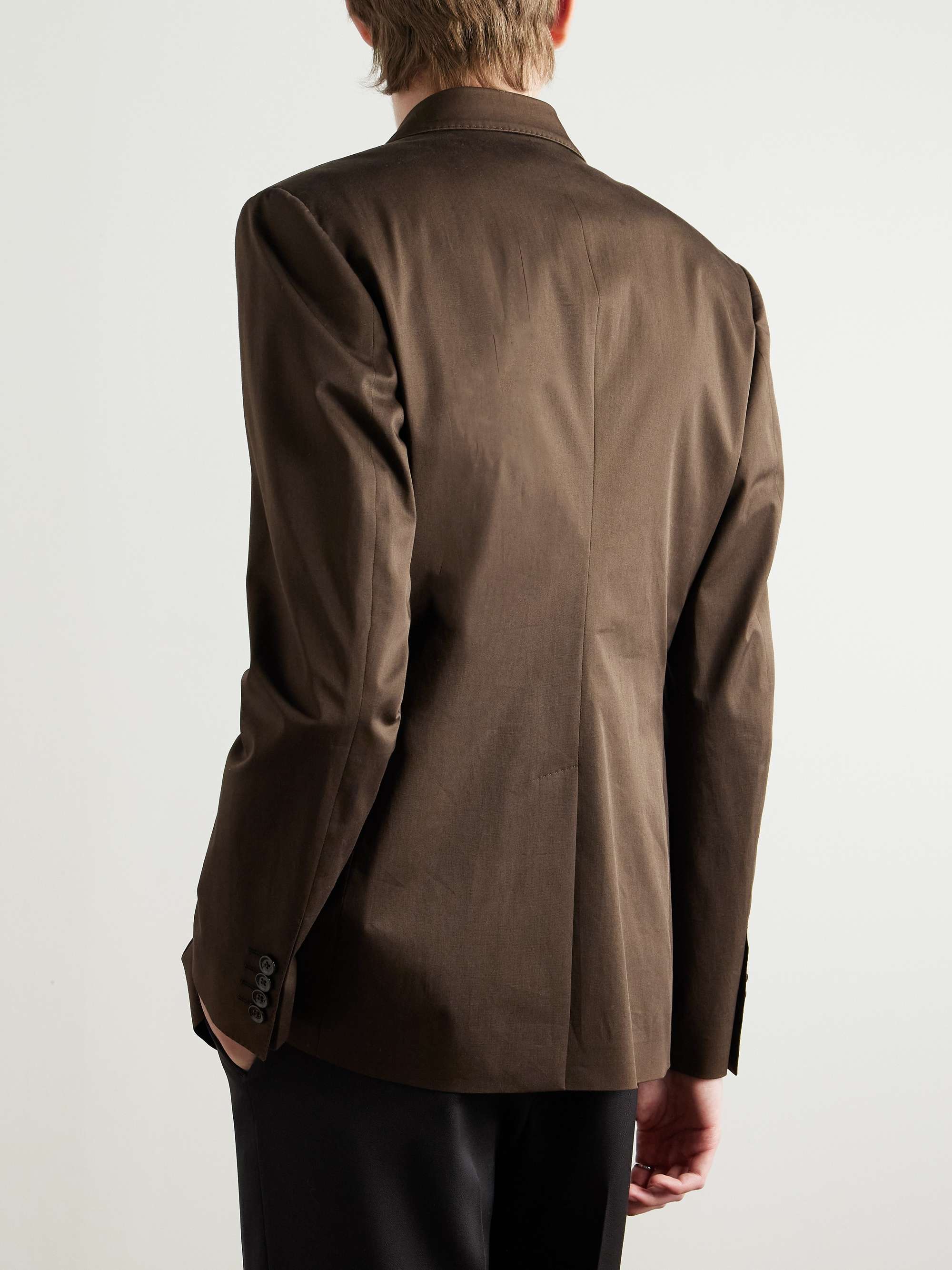 Sicilia Double-Breasted Cotton-Blend Gabardine Blazer view