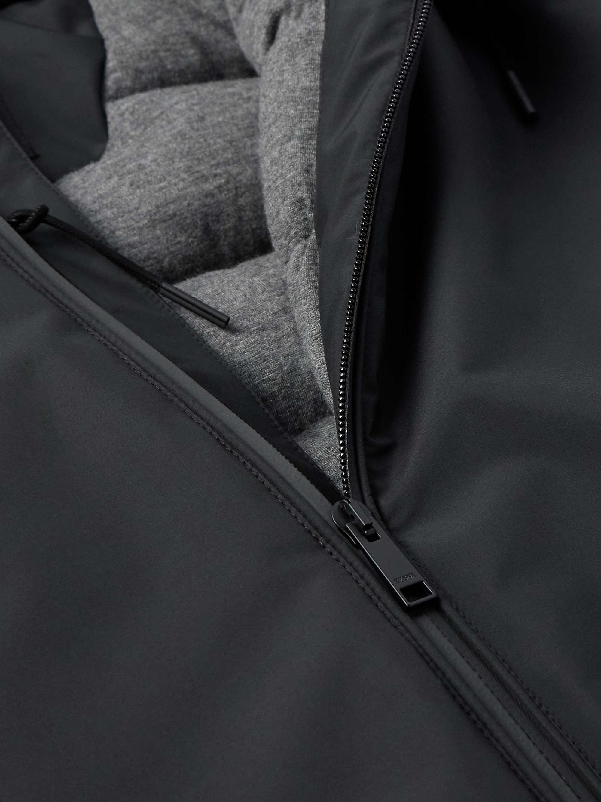 Quilted Padded Shell Hooded Down Jacket view
