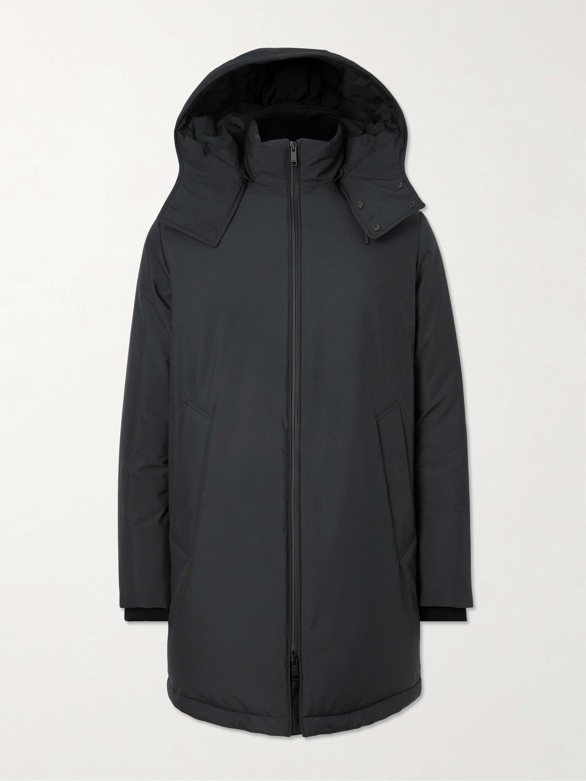 Quilted Padded Shell Hooded Down Jacket view