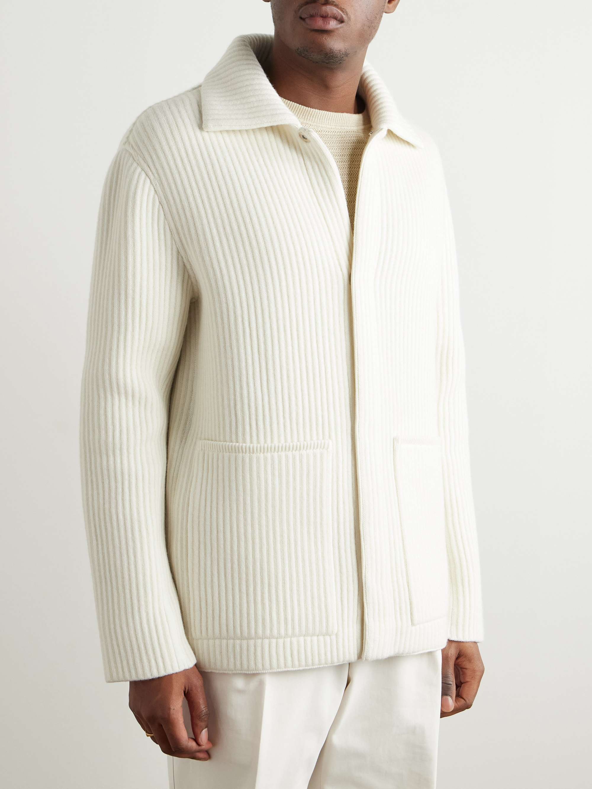 Ribbed Wool and Cashmere-Blend Jacket view