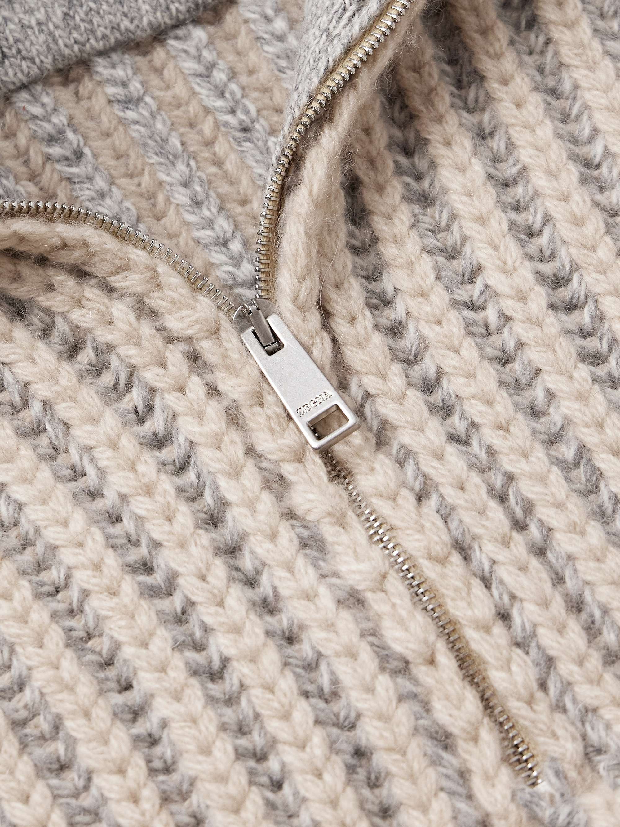 Ribbed Oasi Cashmere Half-Zip Sweater view
