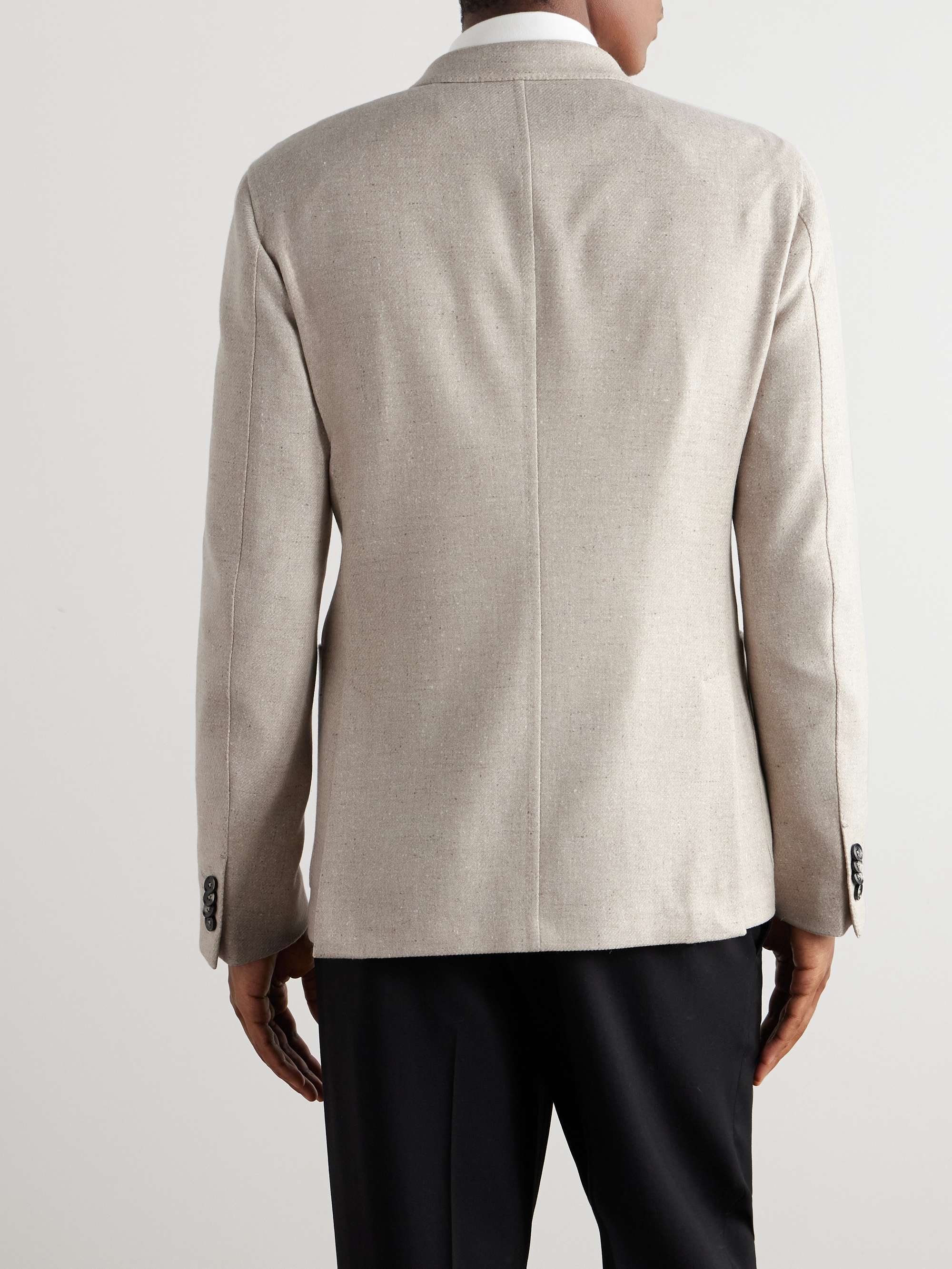 Unstructured Double-Breasted Wool and Cashmere-Blend Blazer view