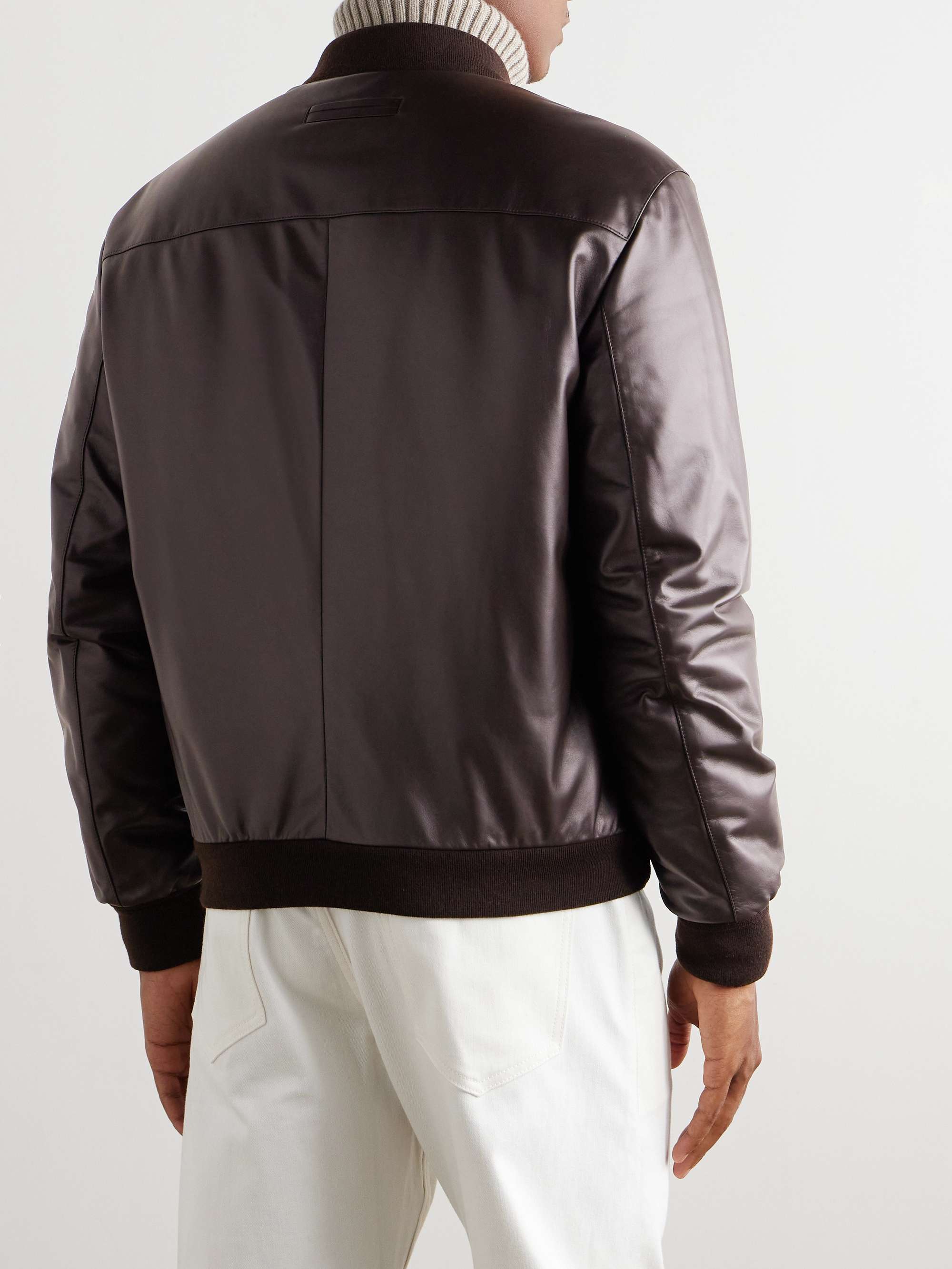 Slim-Fit Leather Jacket view