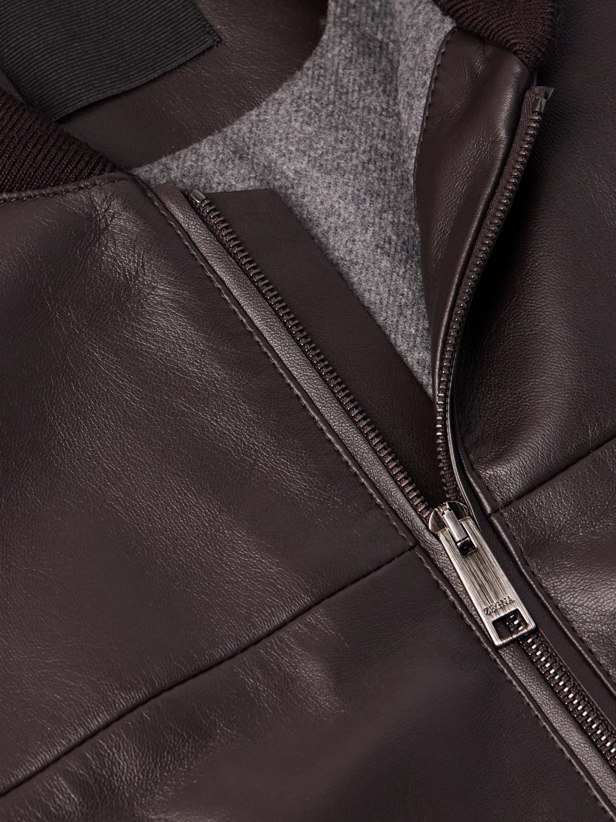 Slim-Fit Leather Jacket view