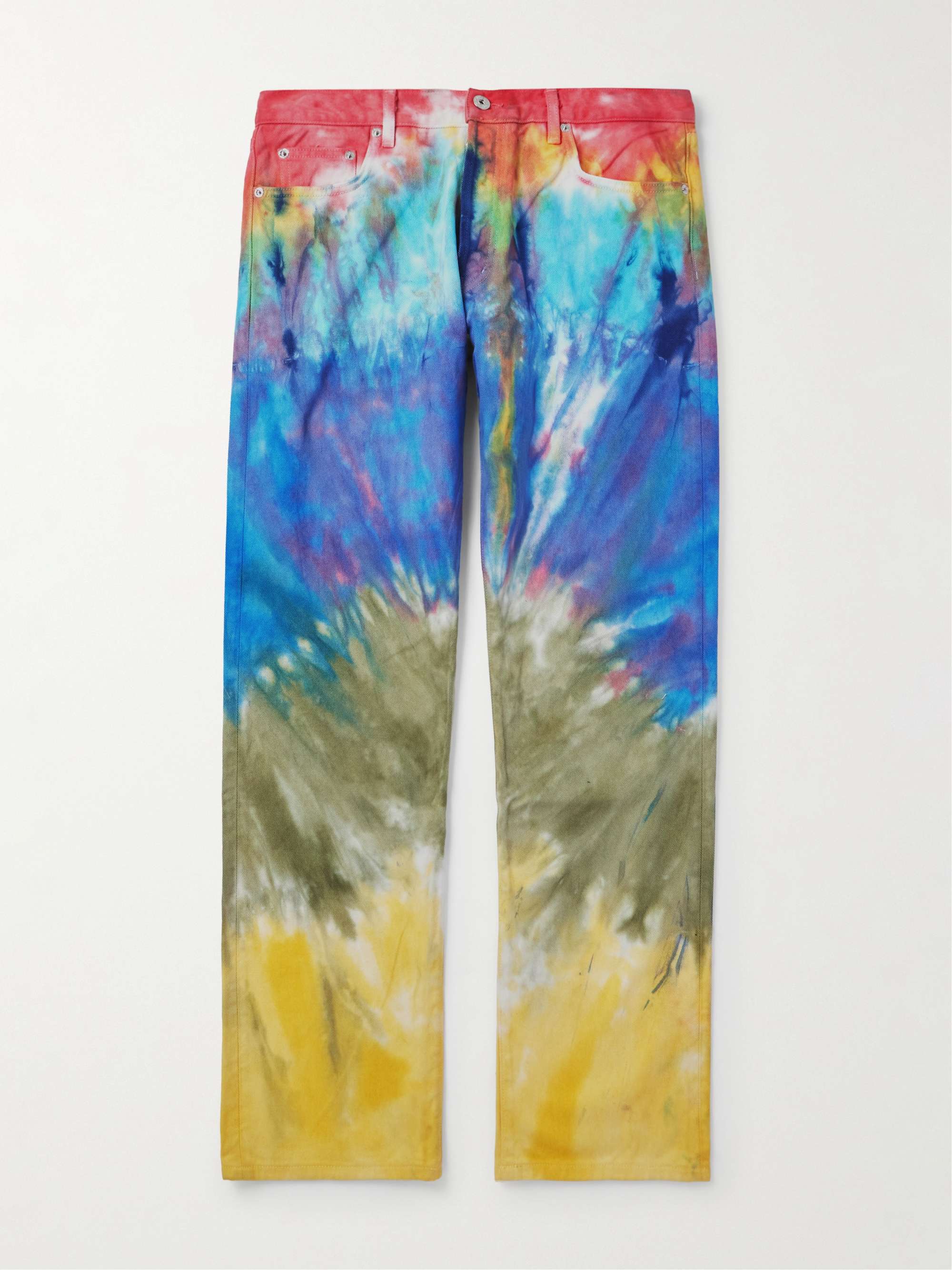 Marley Straight-Leg Distressed Tie-Dyed Jeans view