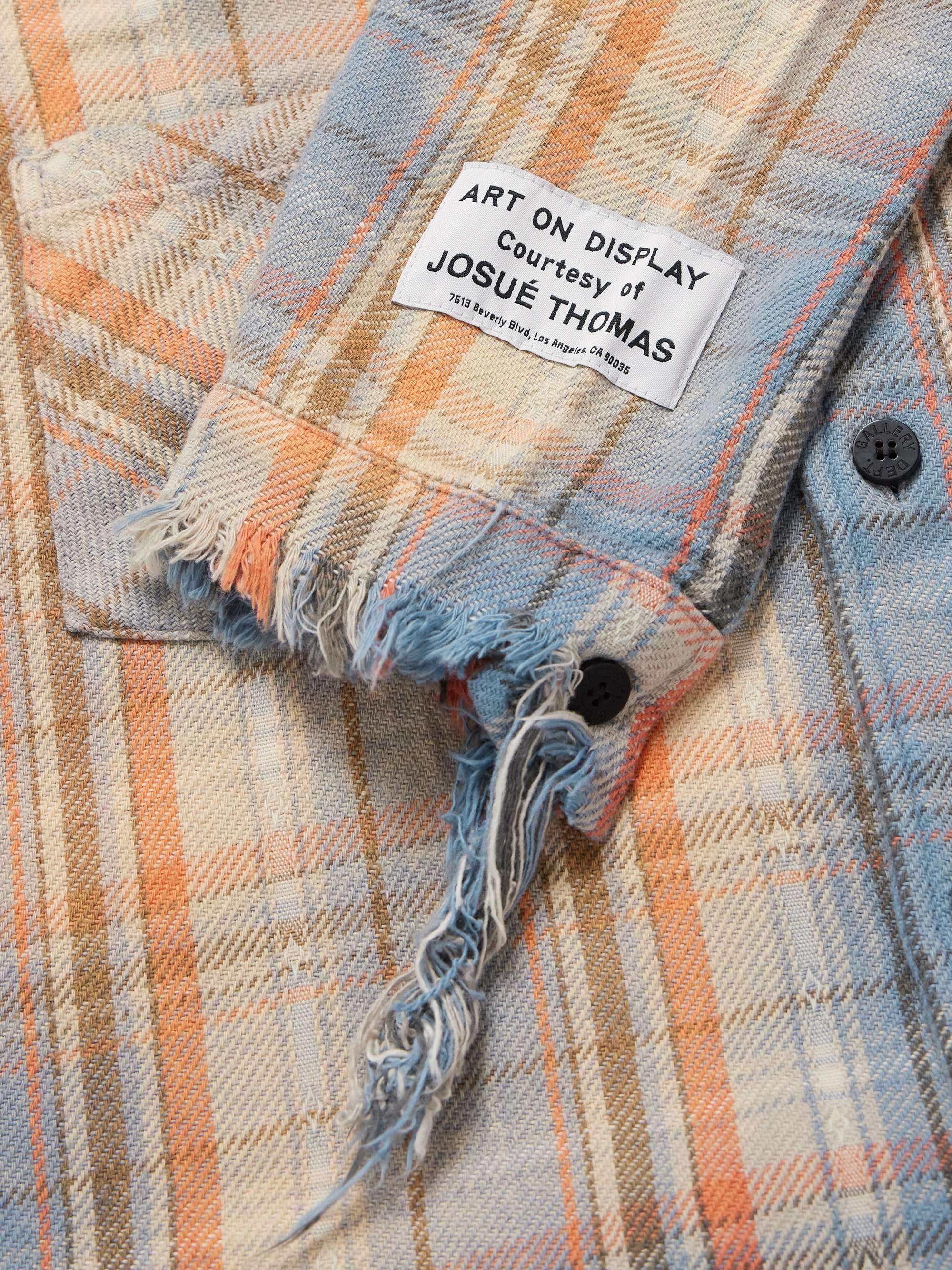 Marley Logo-Appliquéd Distressed Checked Cotton-Flannel Shirt view