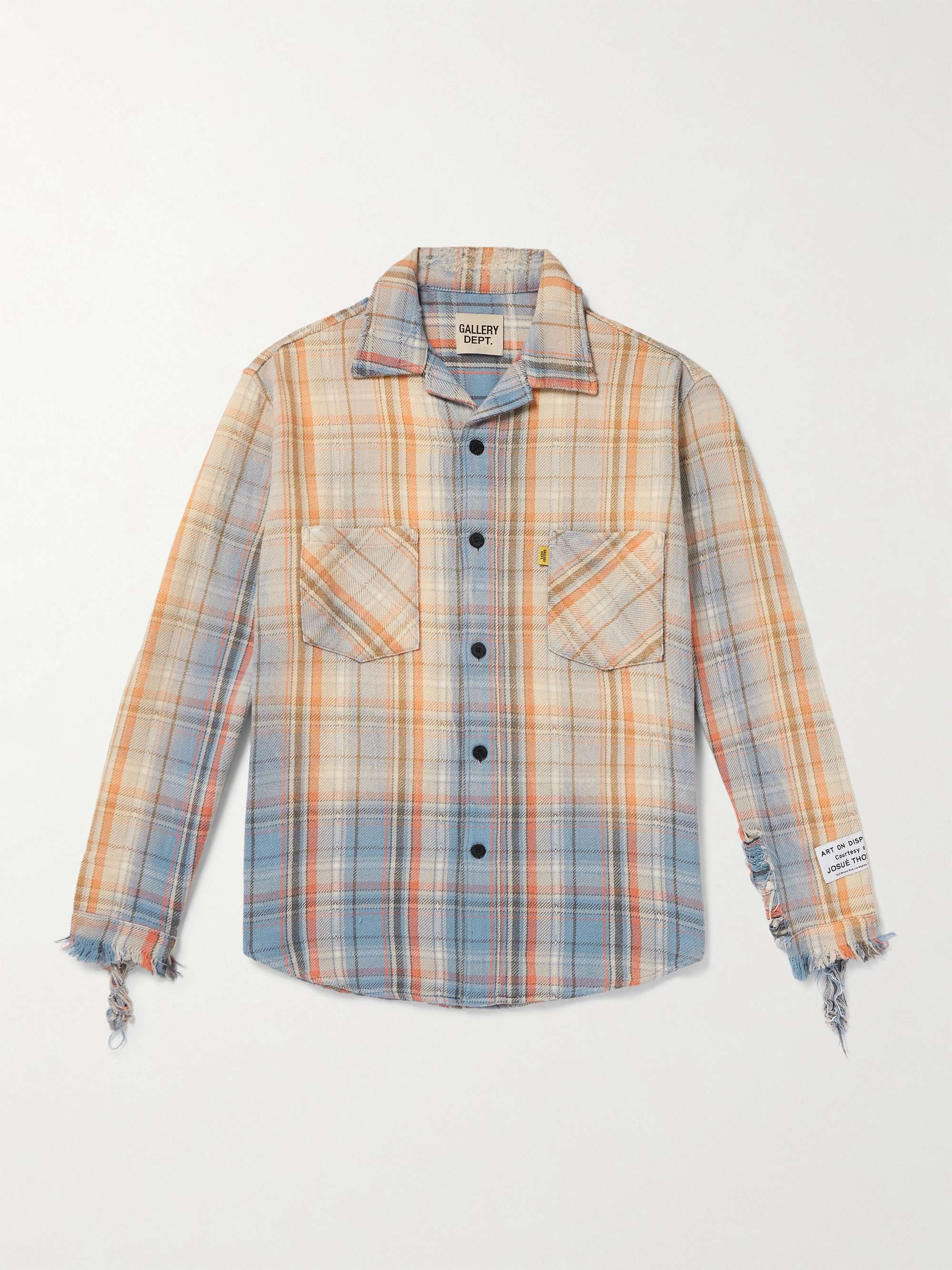 Marley Logo-Appliquéd Distressed Checked Cotton-Flannel Shirt view