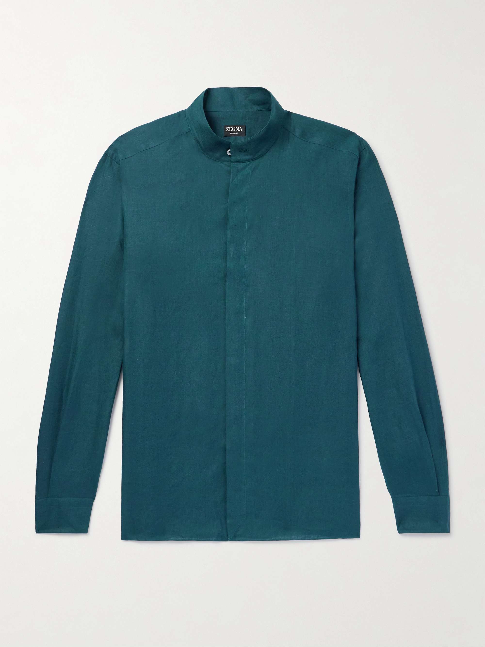 Grandad-Collar Oasi Linen Shirt view