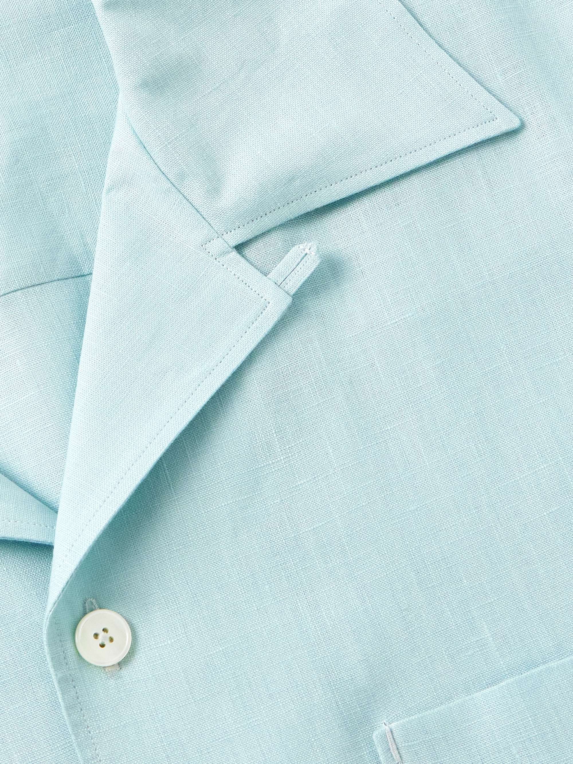 Convertible-Collar Oasi Linen Shirt view