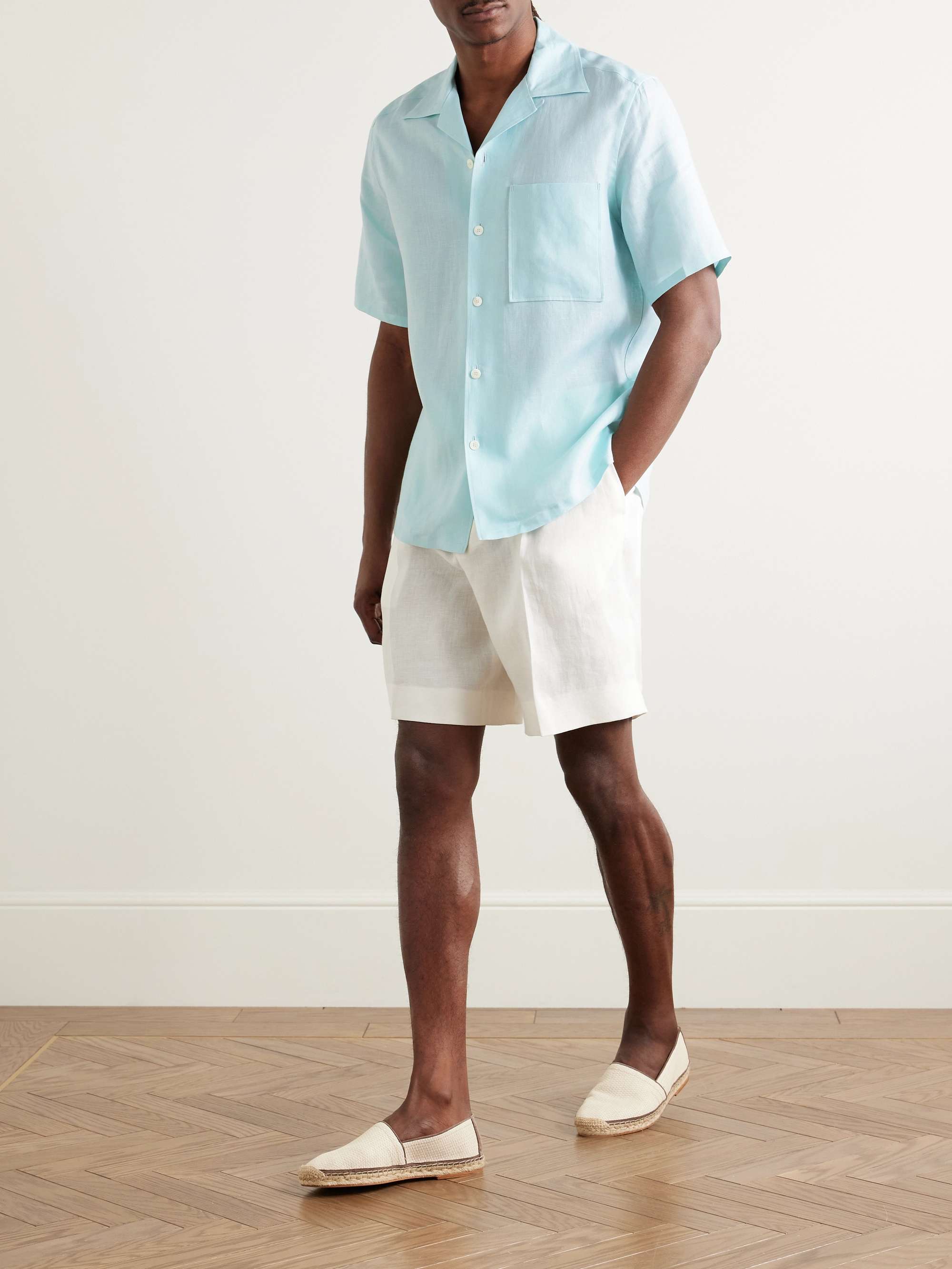 Convertible-Collar Oasi Linen Shirt view