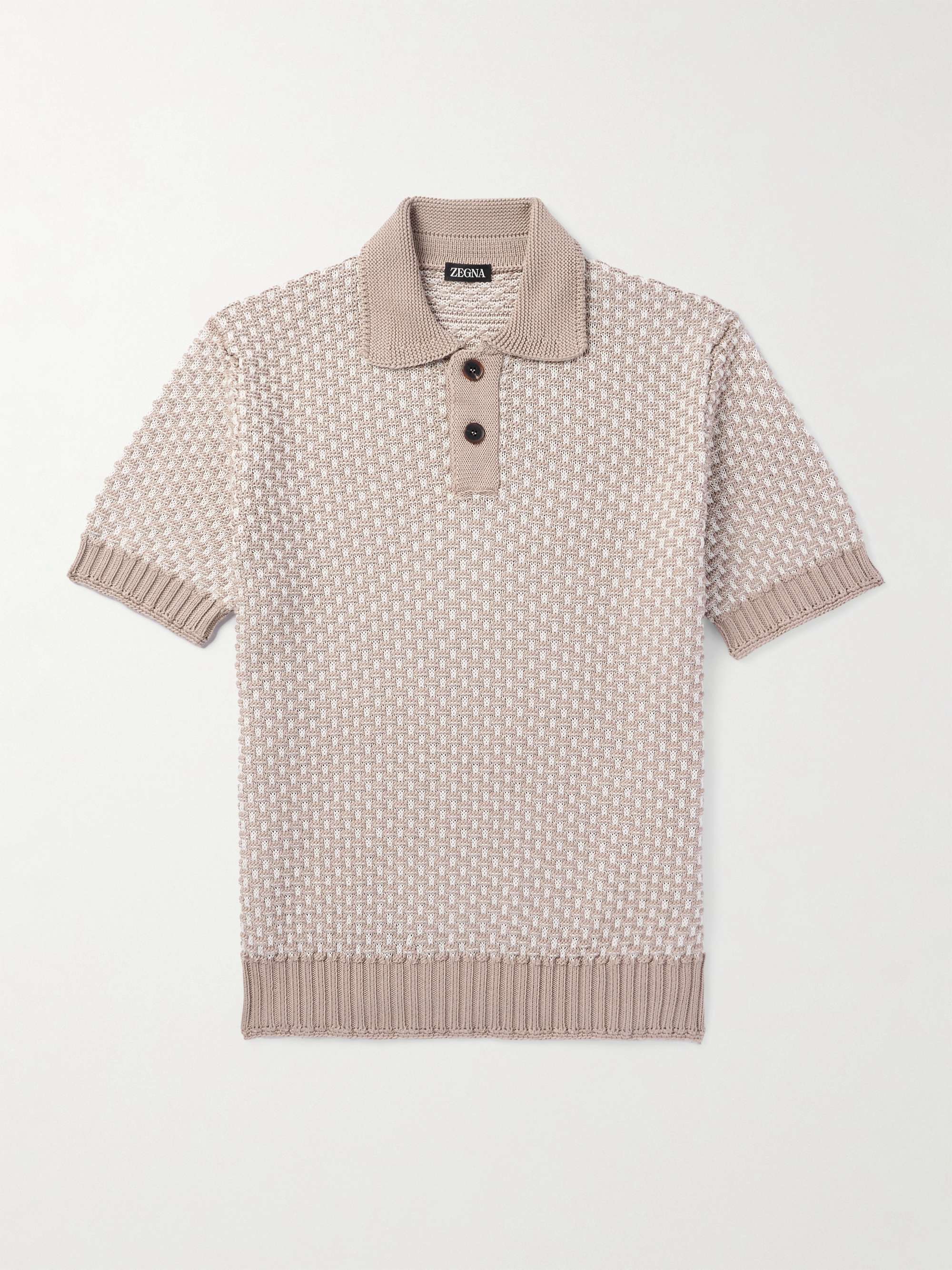 Silk, Cotton and Linen-Blend Polo Shirt view