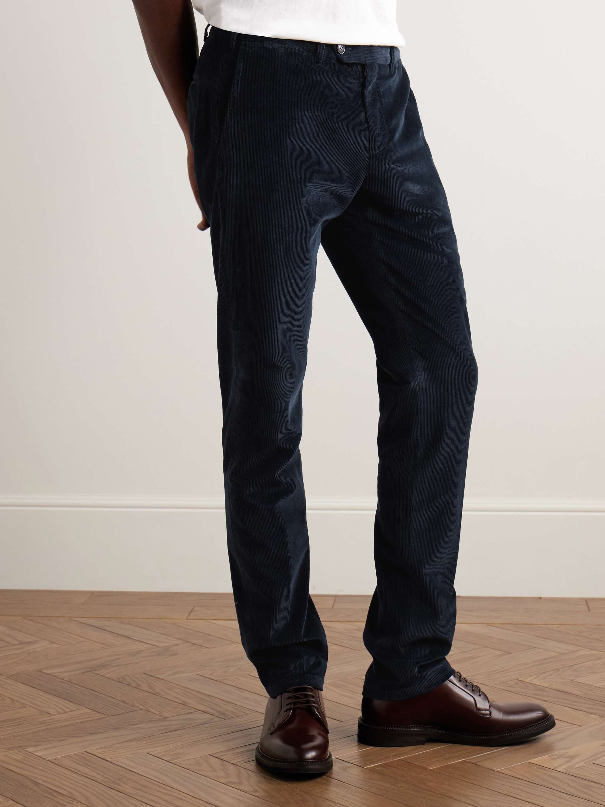 Slim-Fit Stretch Cotton and Modal-Blend Corduroy Trousers view