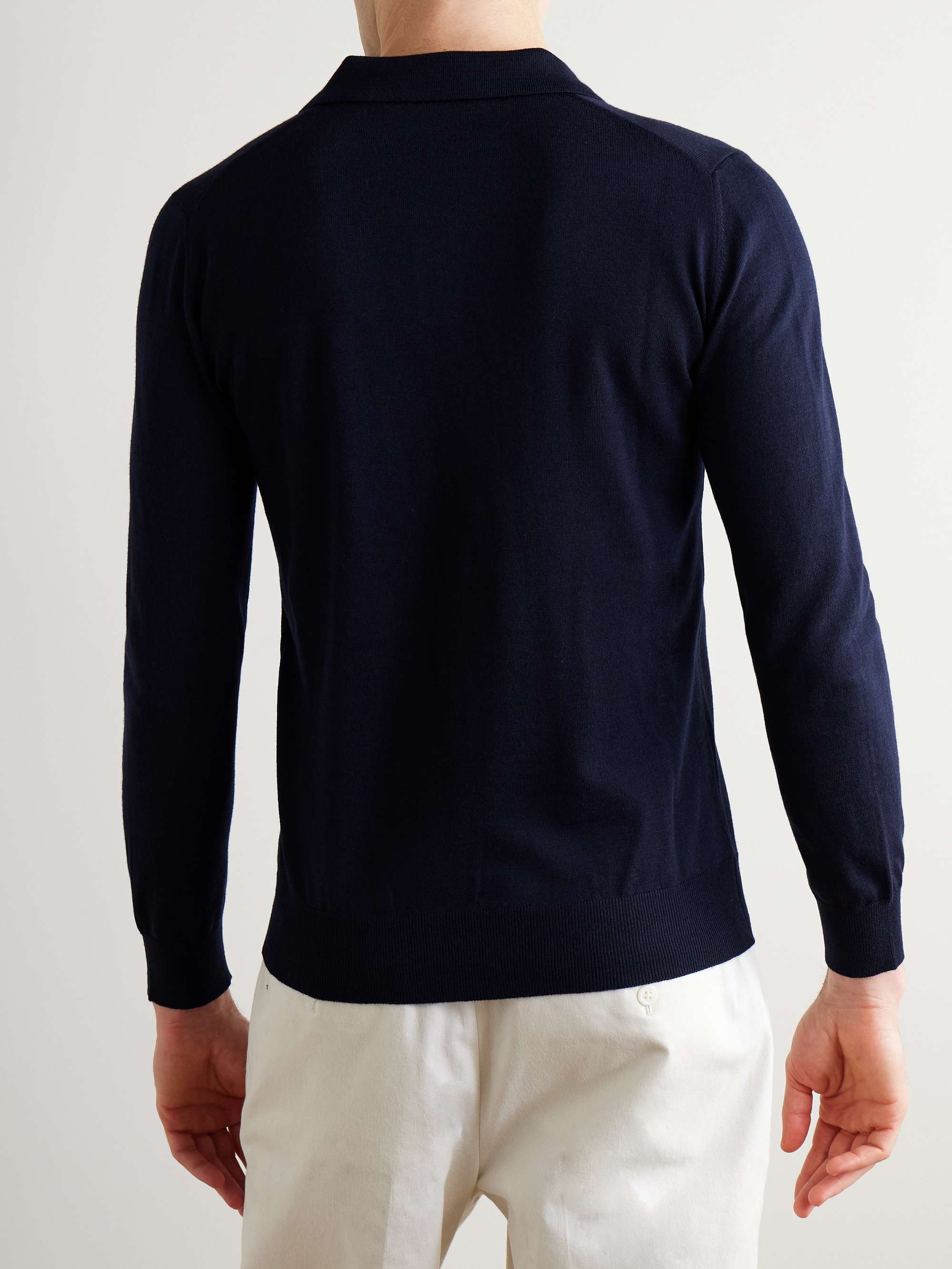 Slim-Fit Wool Polo Shirt view