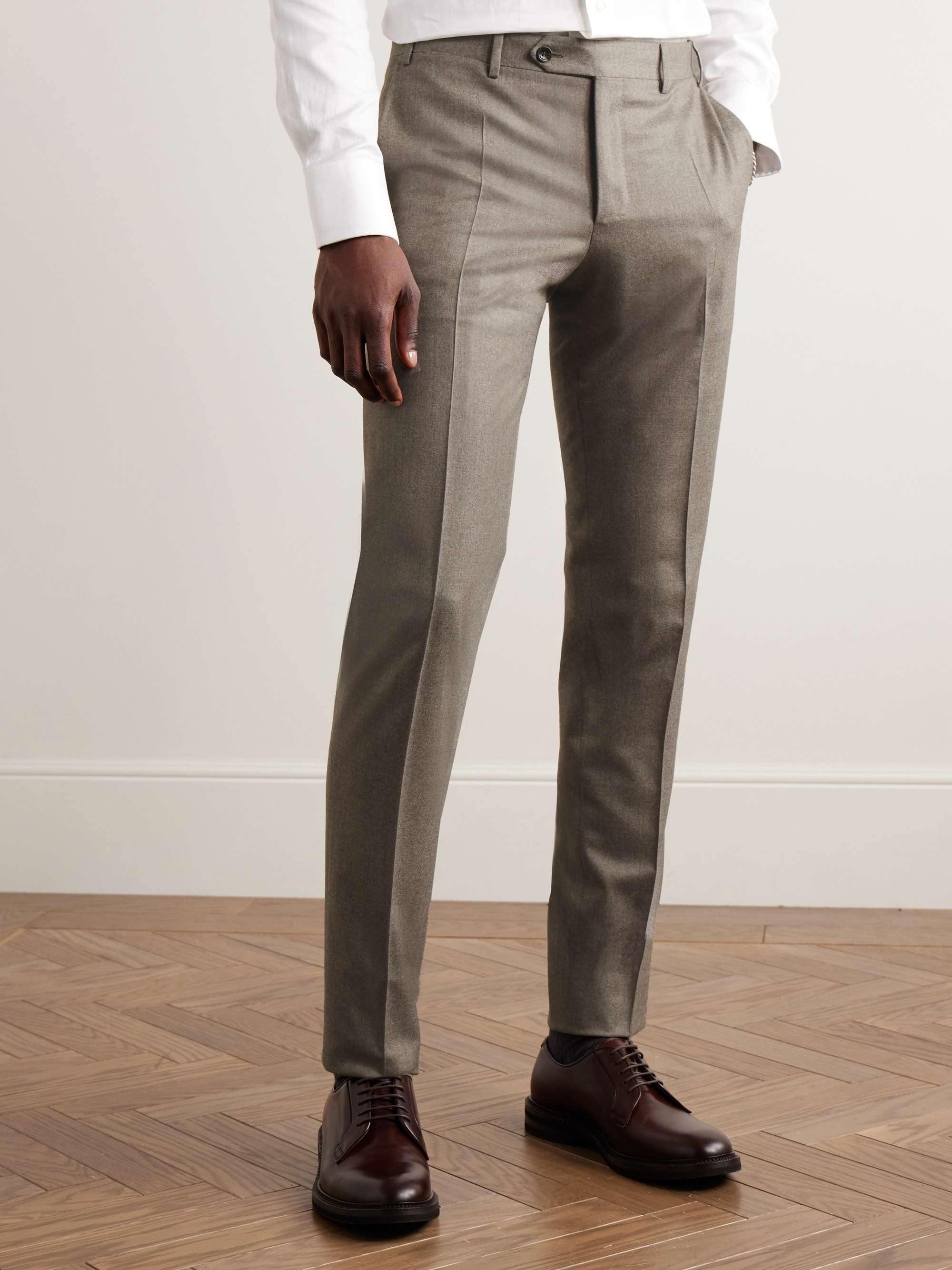 Kei Slim-Fit Wool-Flannel Suit Trousers view