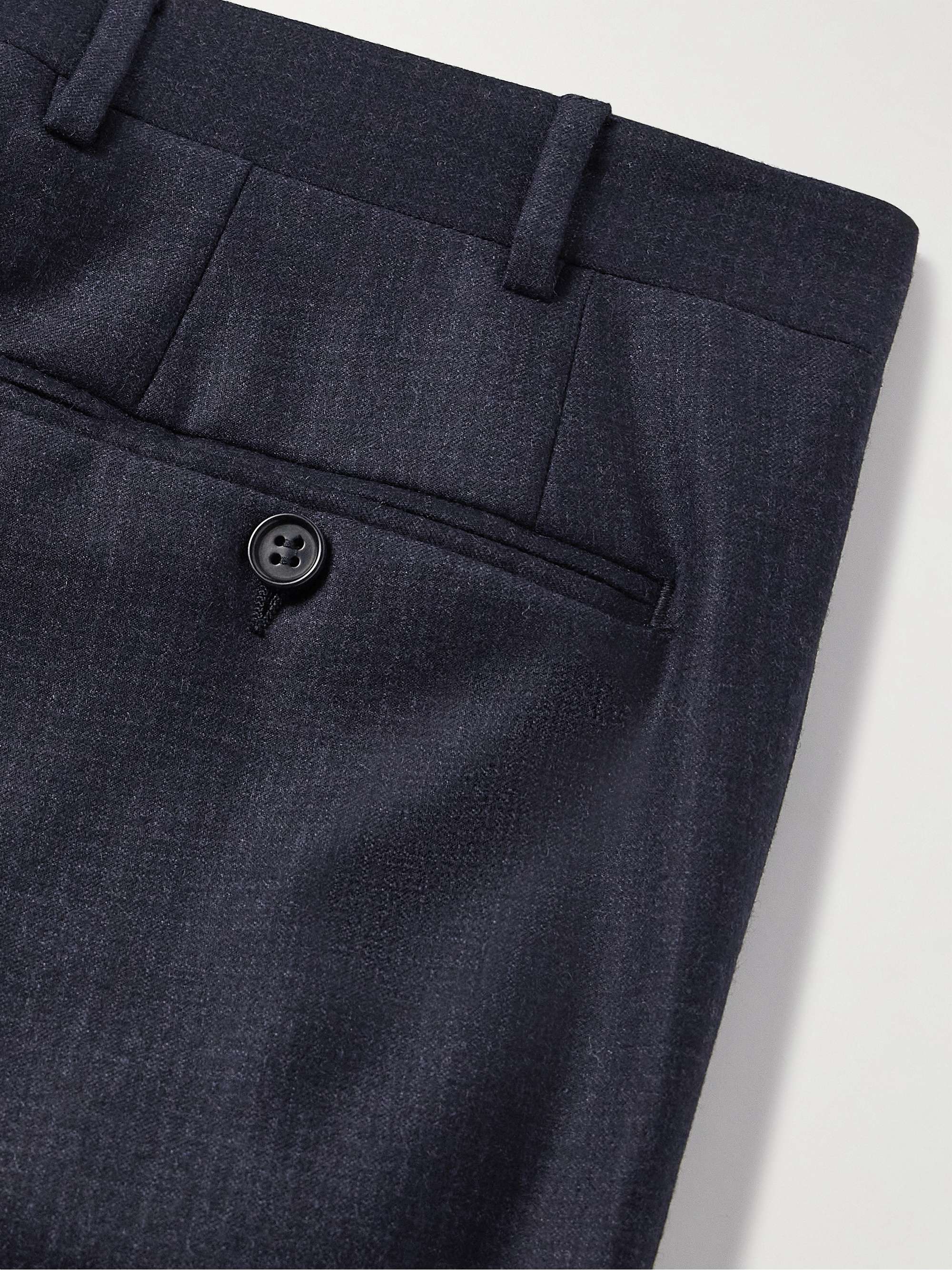 Slim-Fit Checked Wool Suit Trousers view