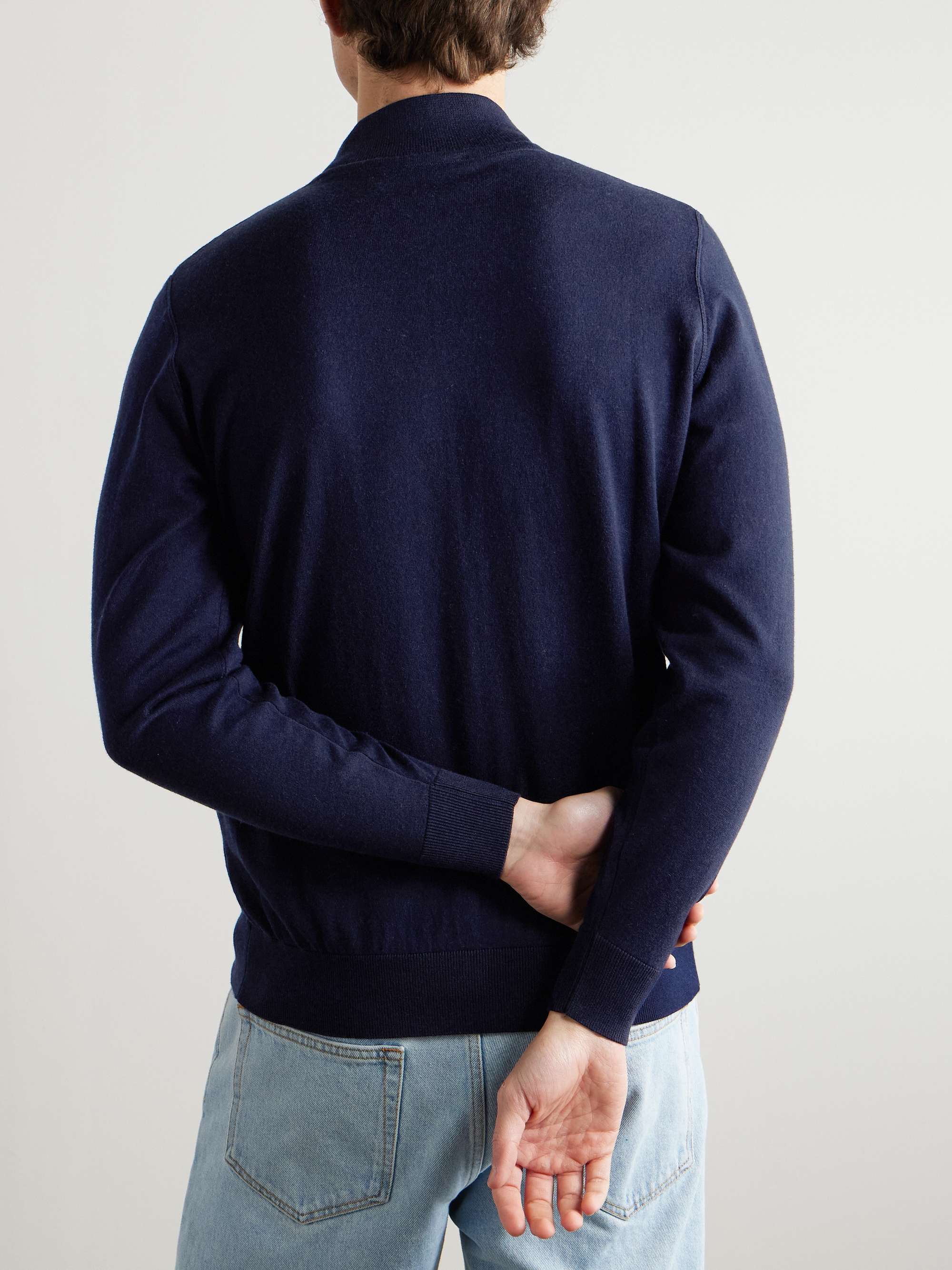 Cotton and Cashmere-Blend Bomber Jacket view