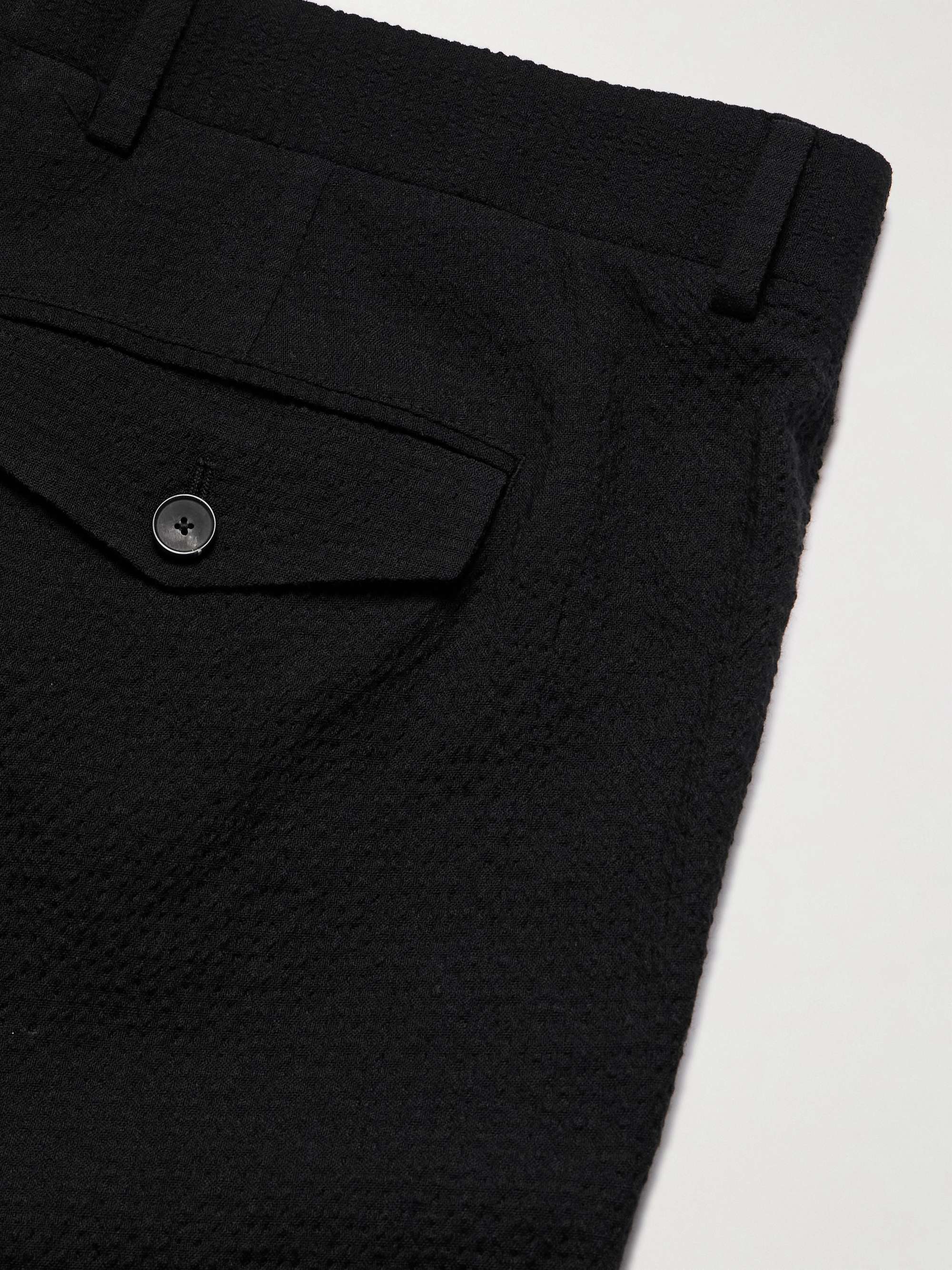 Daniel Tapered Pleated Wool-Blend Seersucker Suit Trousers view