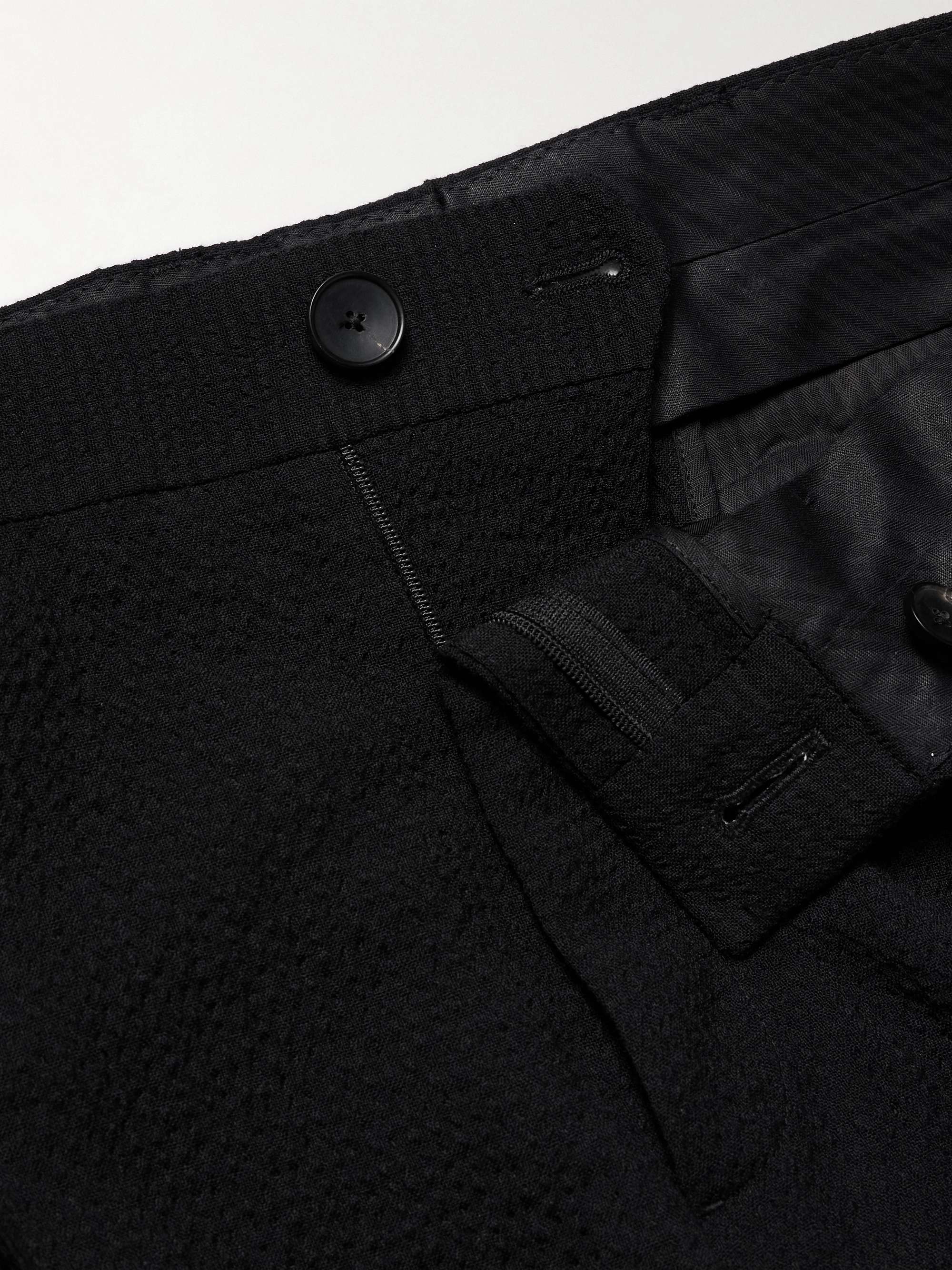 Daniel Tapered Pleated Wool-Blend Seersucker Suit Trousers view