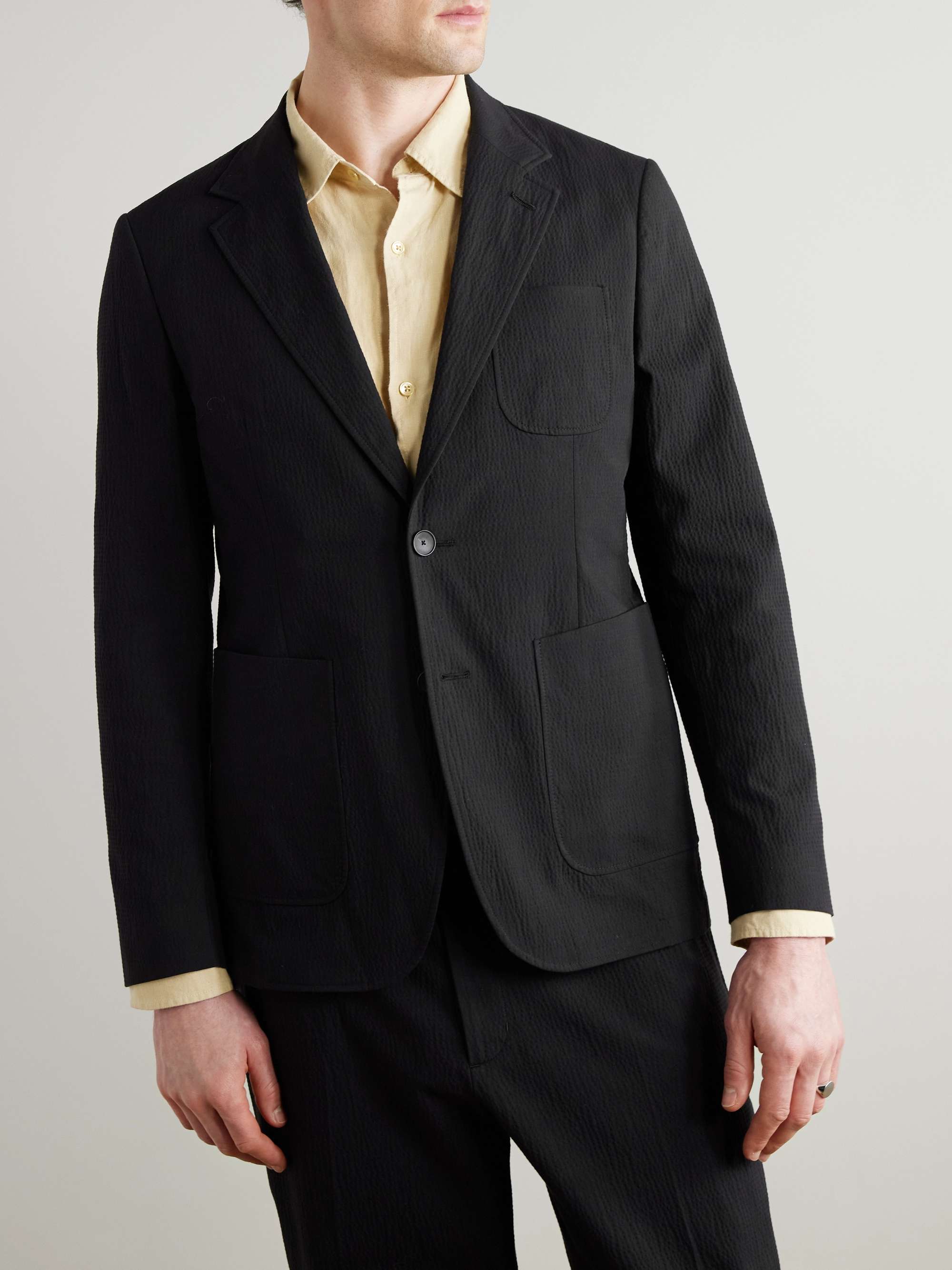 Stretch-Cotton Seersucker Suit Jacket view