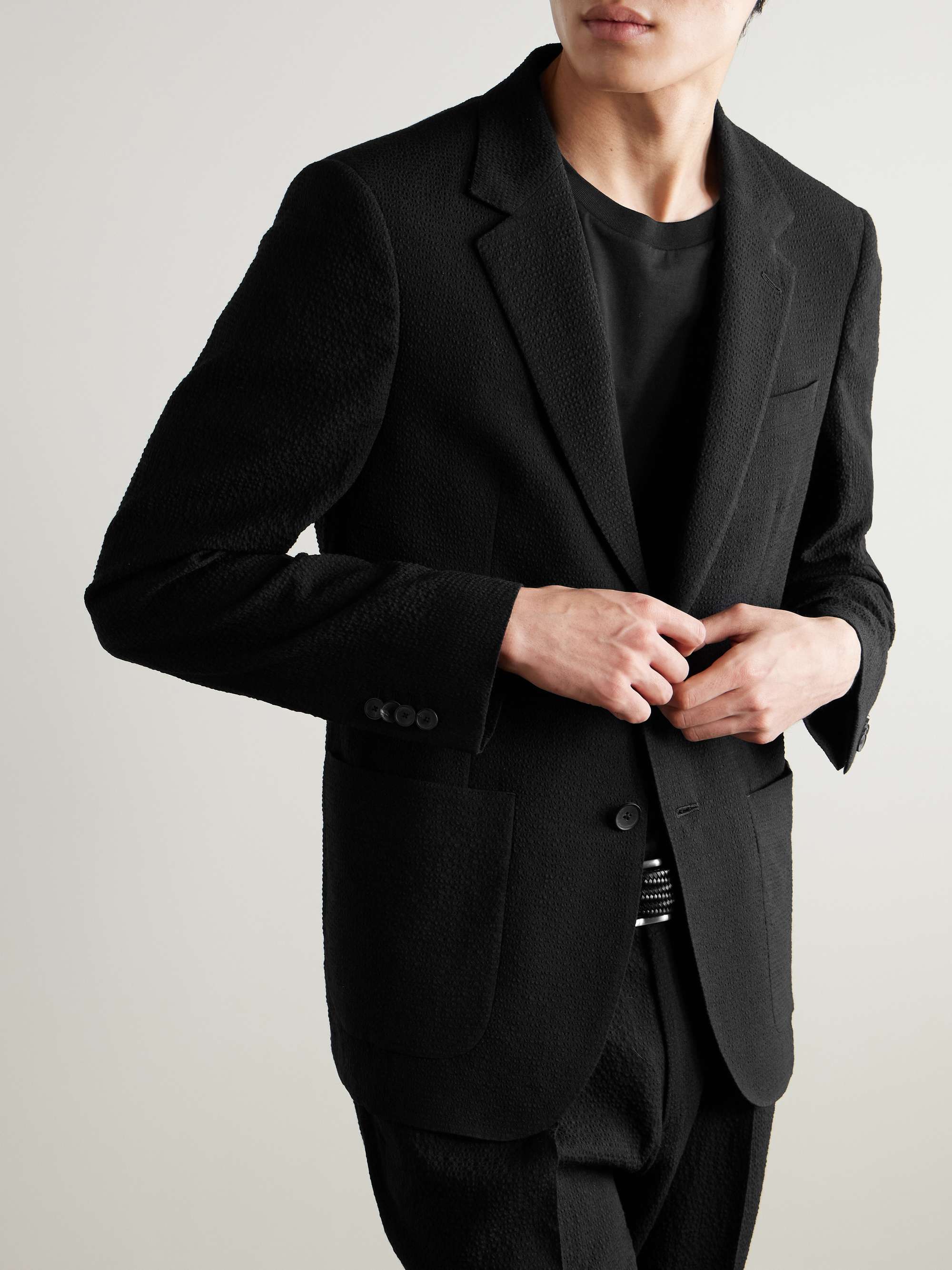 Wool-Blend Seersucker Blazer view