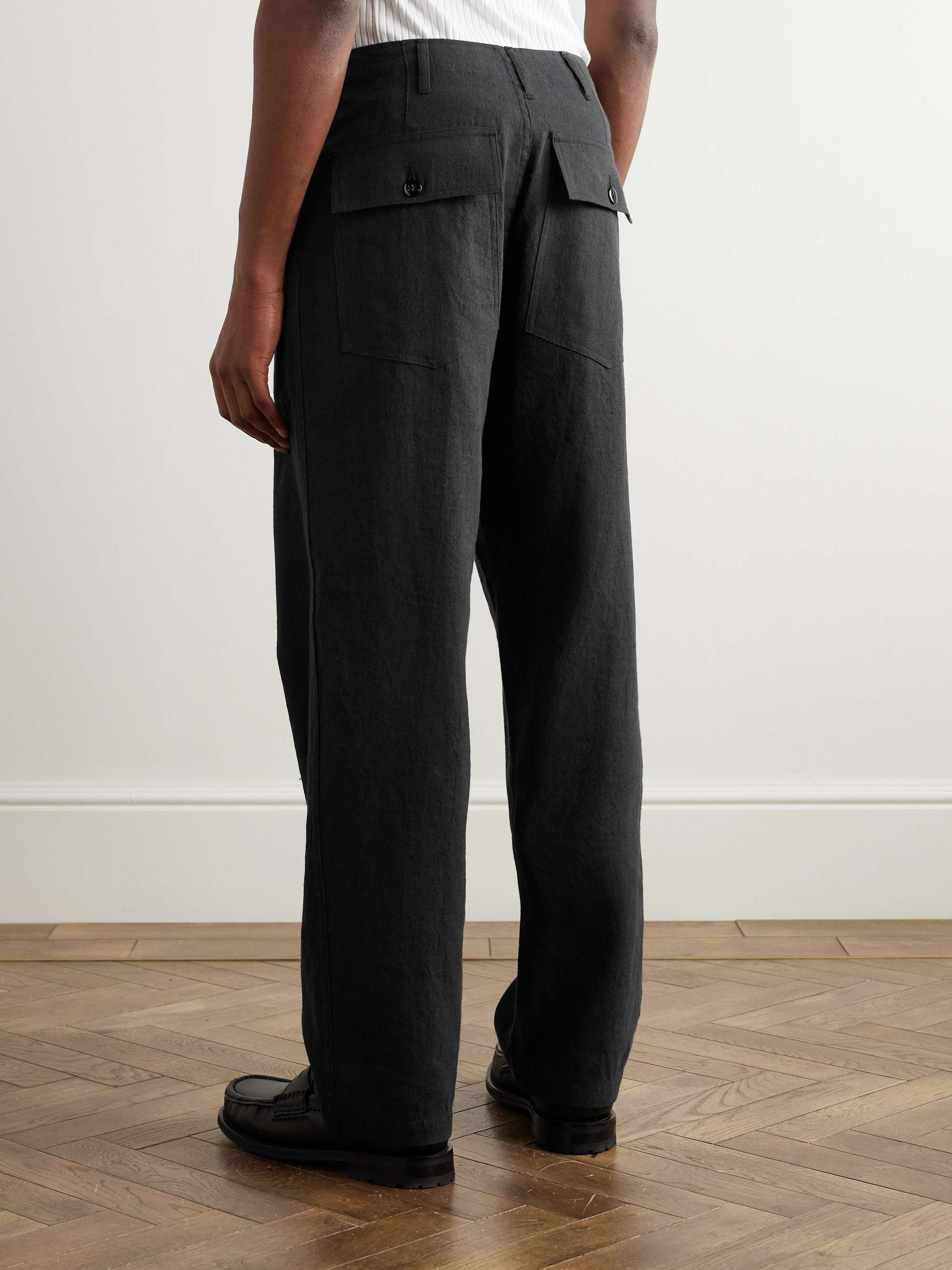 Fatigue Straight-Leg Linen and Cotton-Blend Trousers view