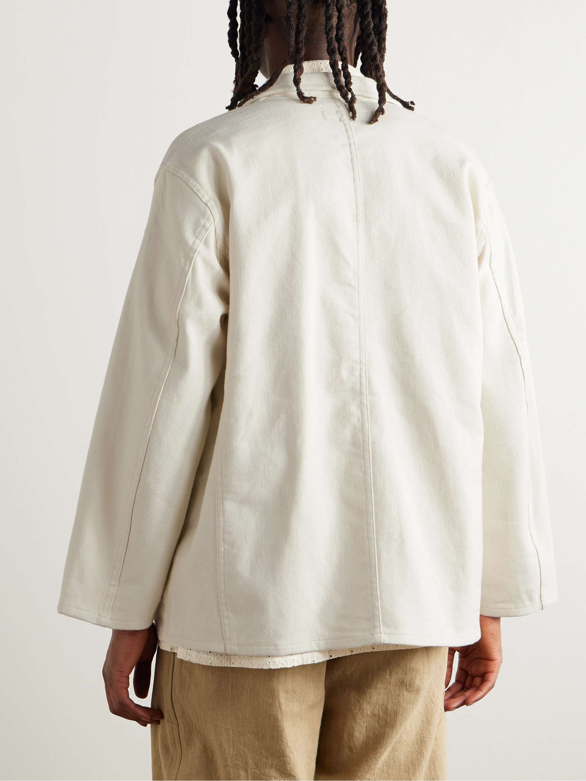 Convertible-Collar Linen and Cotton-Blend Jacket view