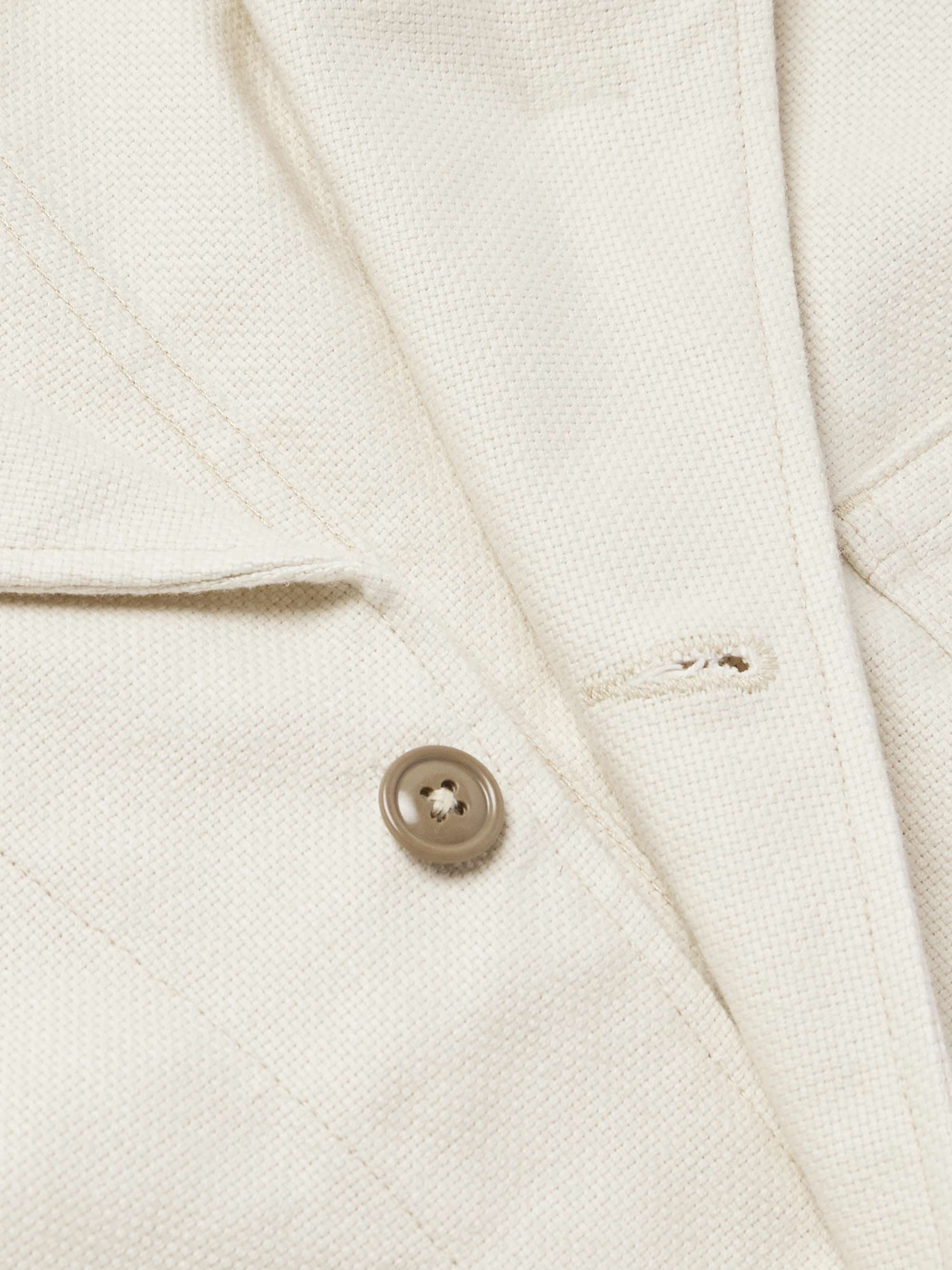 Convertible-Collar Linen and Cotton-Blend Jacket view