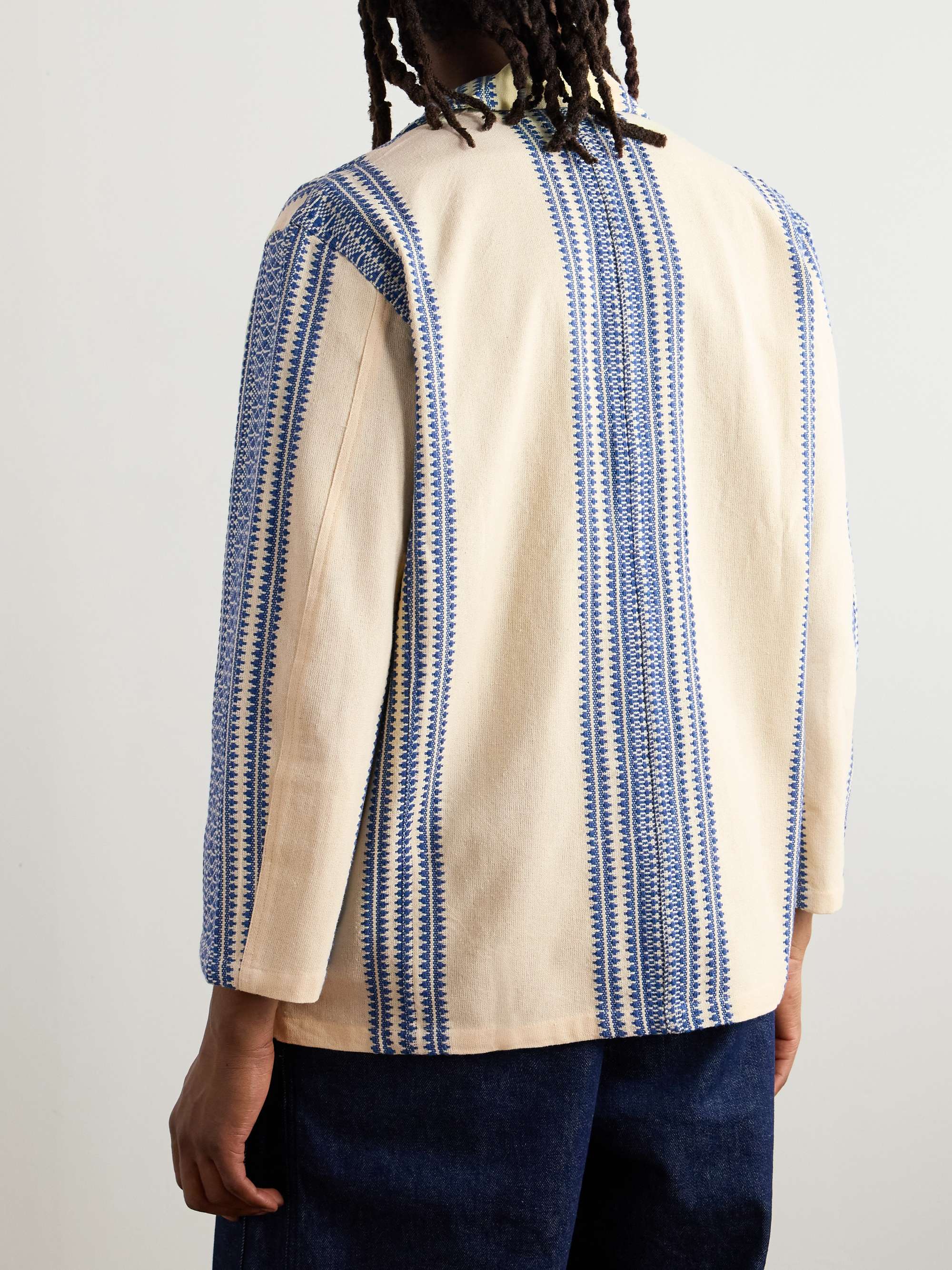 Convertible-Collar Cotton-Jacquard Jacket view