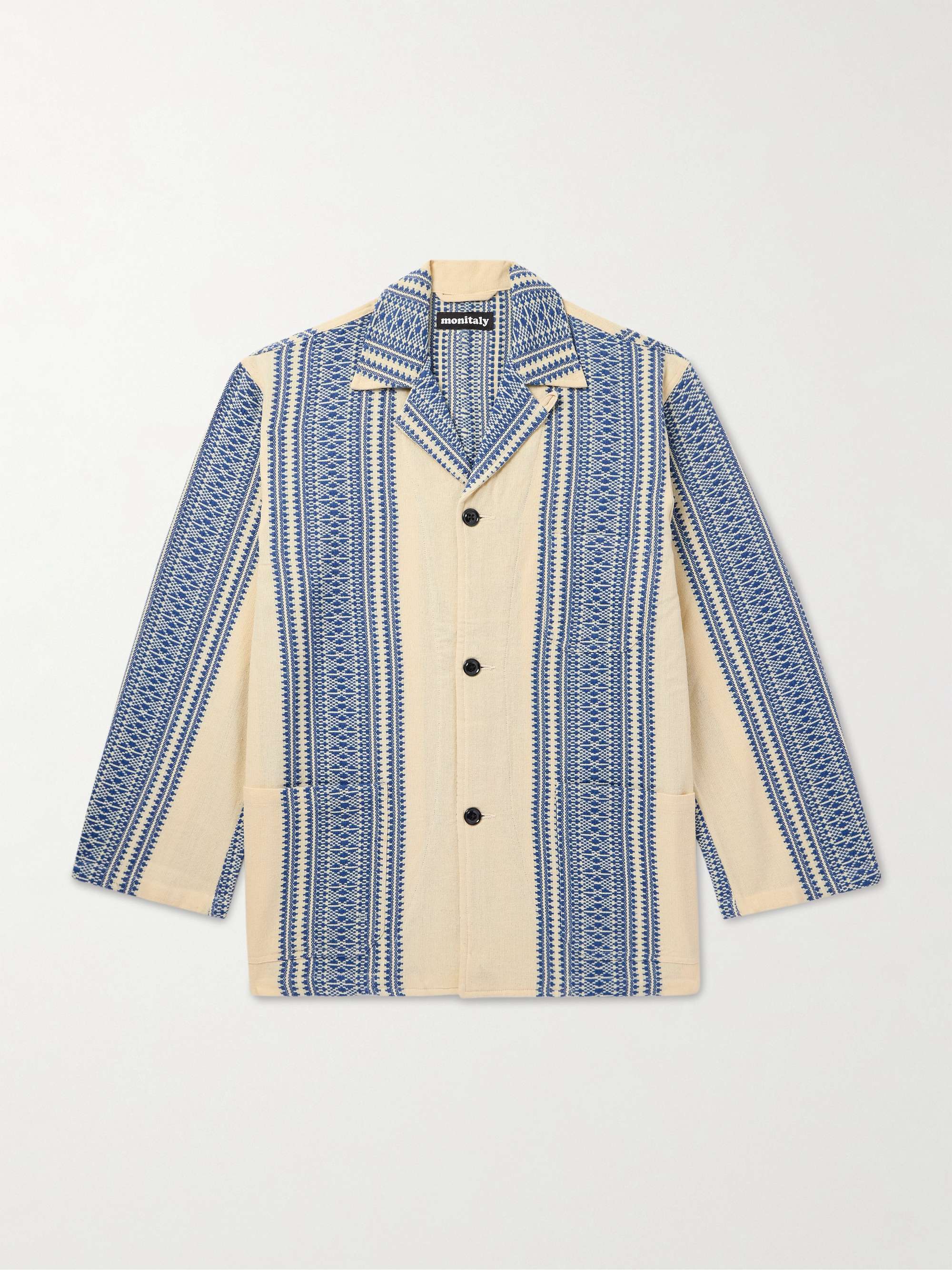 Convertible-Collar Cotton-Jacquard Jacket view
