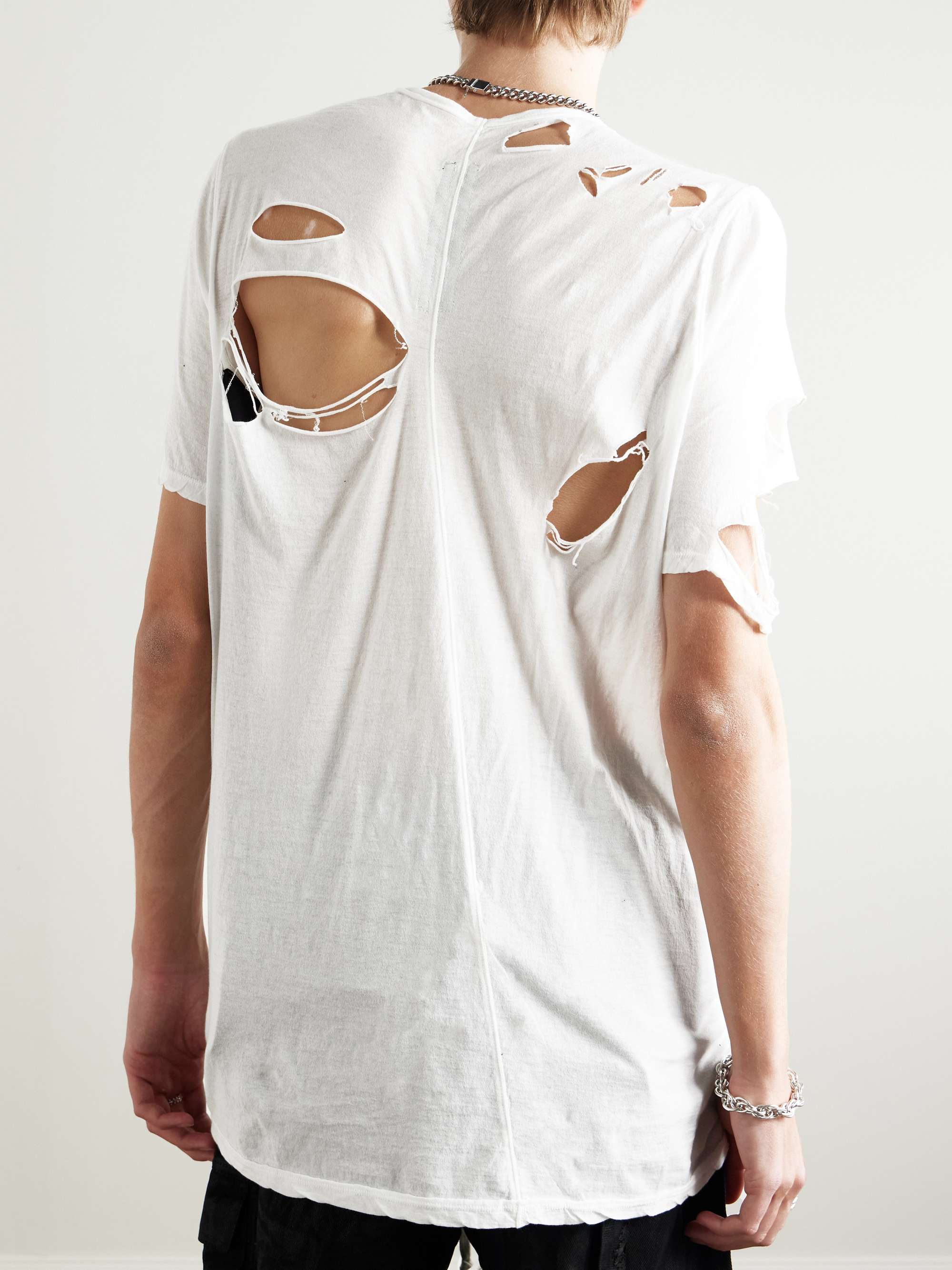 Distressed Cotton-Jersey T-Shirt view