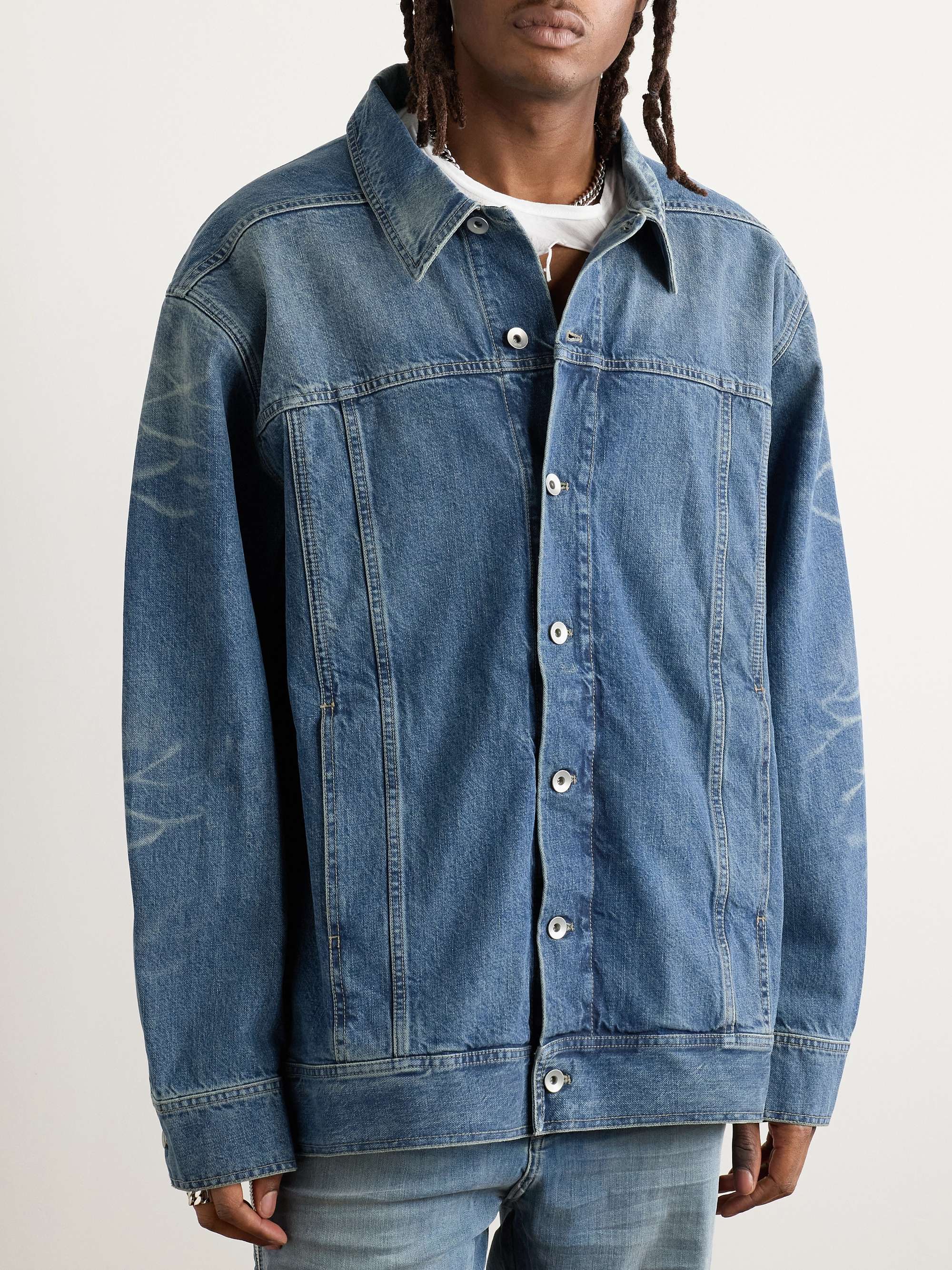 Jumbo Worker Webbing-Trimmed Selvedge Denim Jacket view