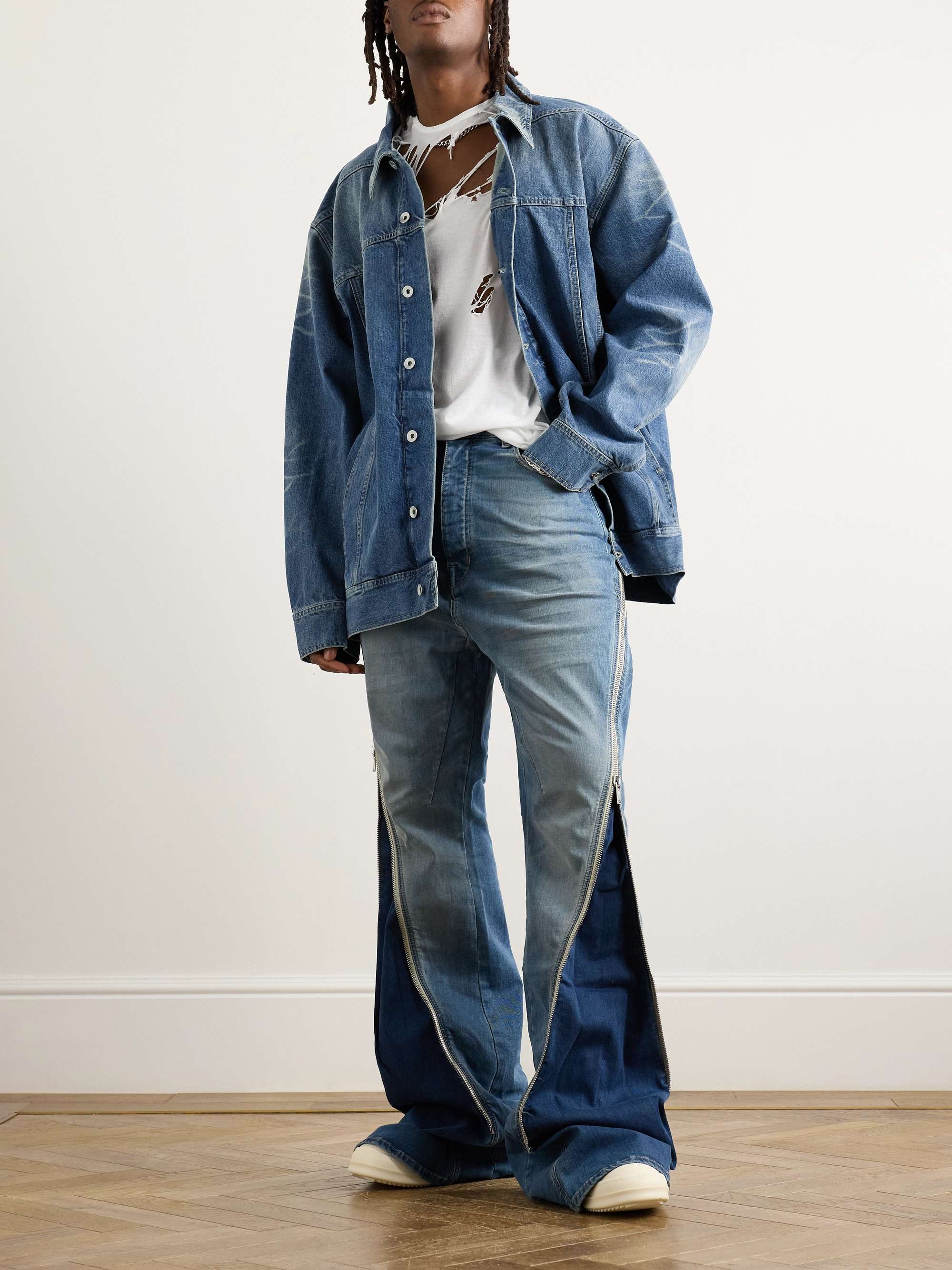 Jumbo Worker Webbing-Trimmed Selvedge Denim Jacket view