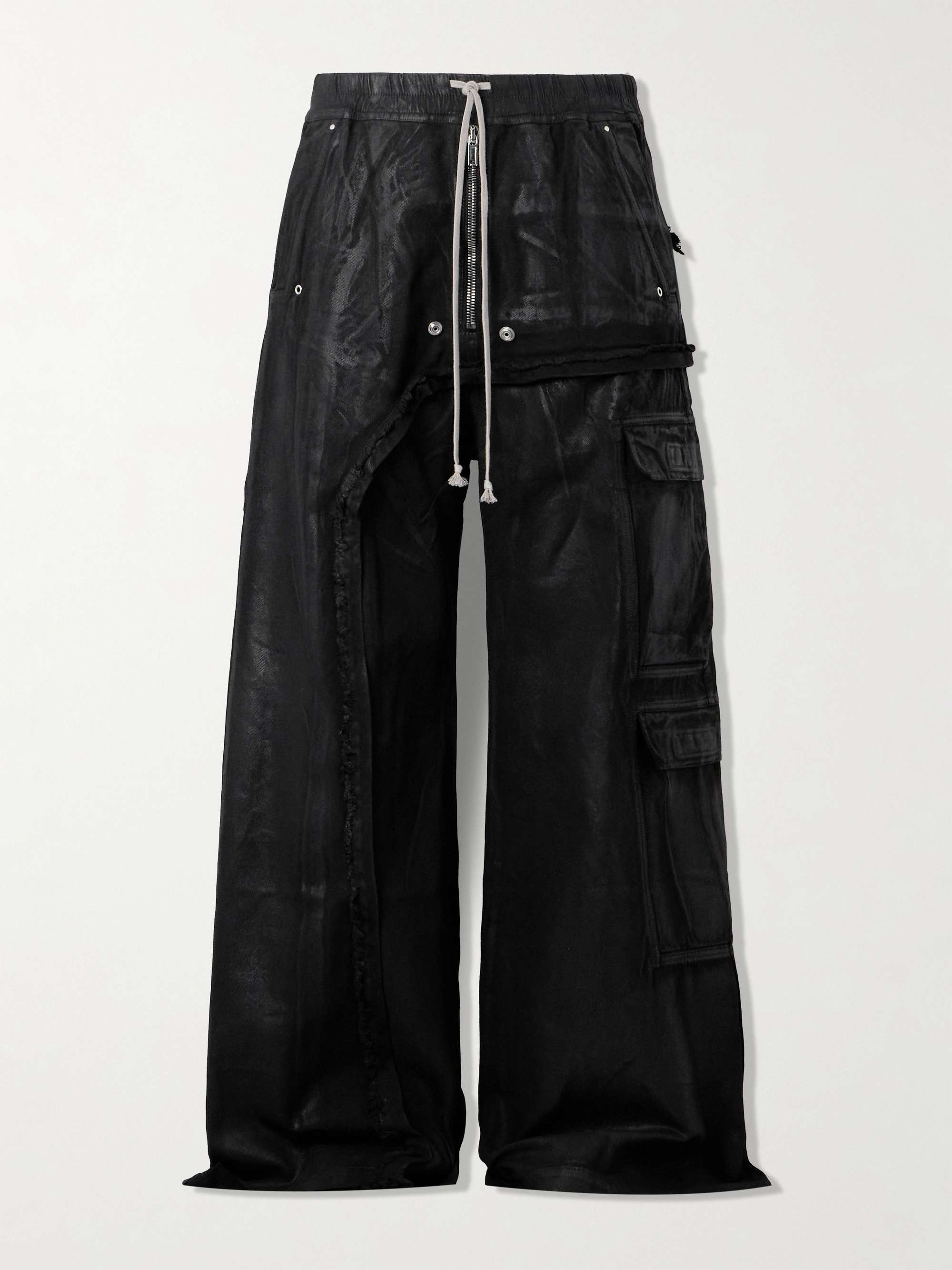 Jumbo Belas Wide-Leg Foil Denim Drawstring Cargo Trousers view