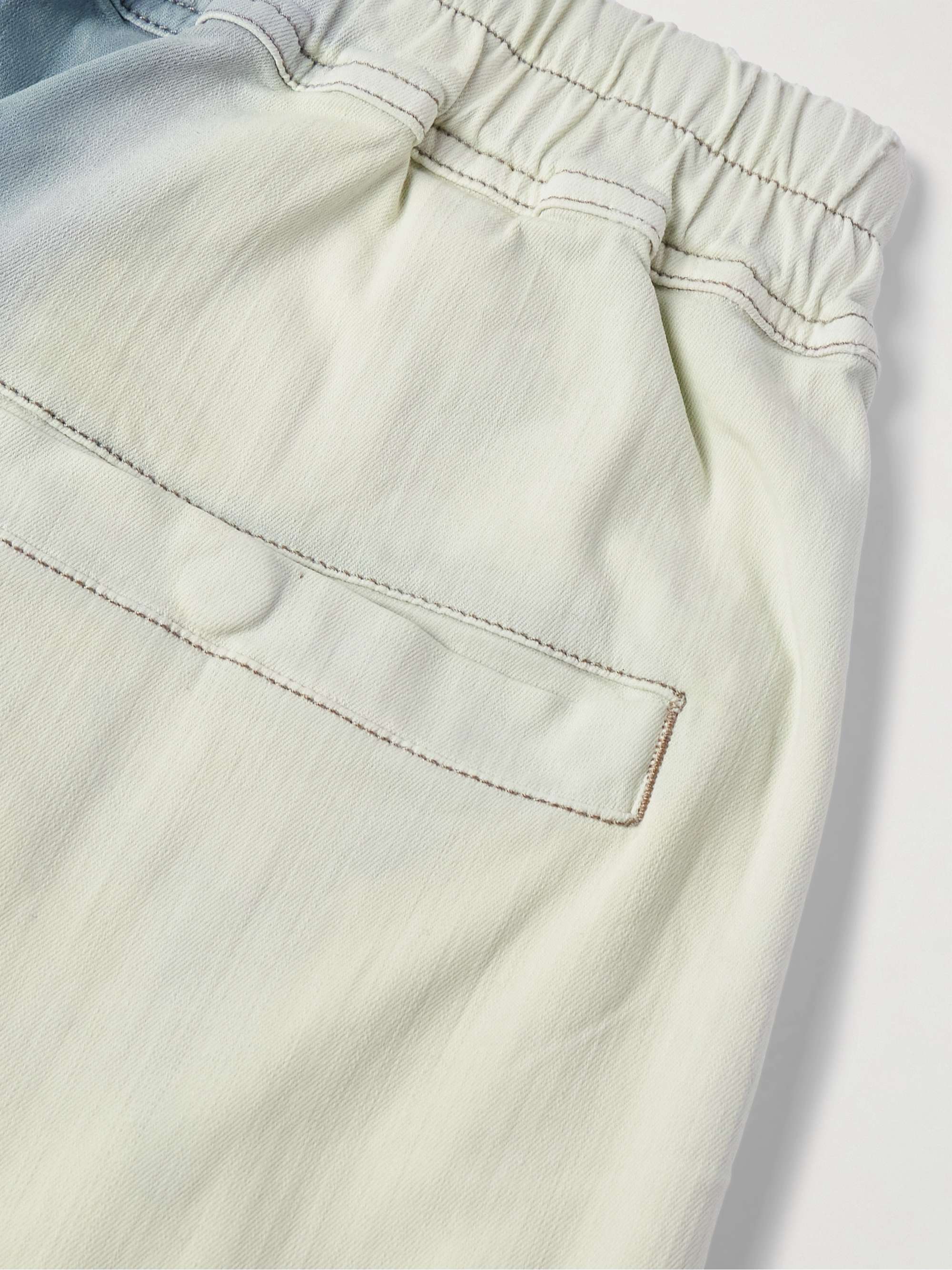 Wide-Leg Dégradé Denim Drawstring Cargo Shorts view