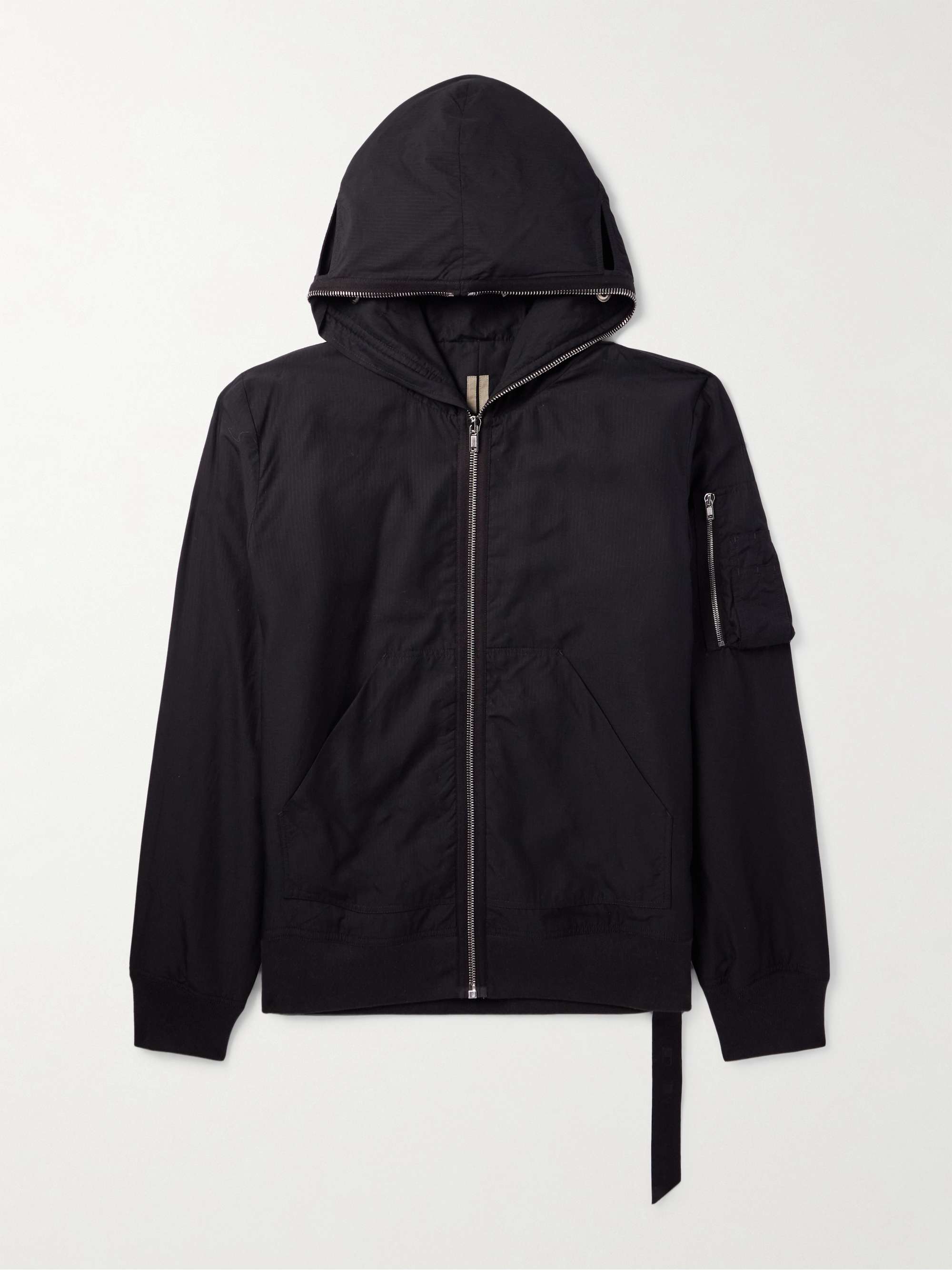 Padded Webbing-Trimmed TENCEL™ Lyocell-Ripstop Hooded Bomber Jacket view