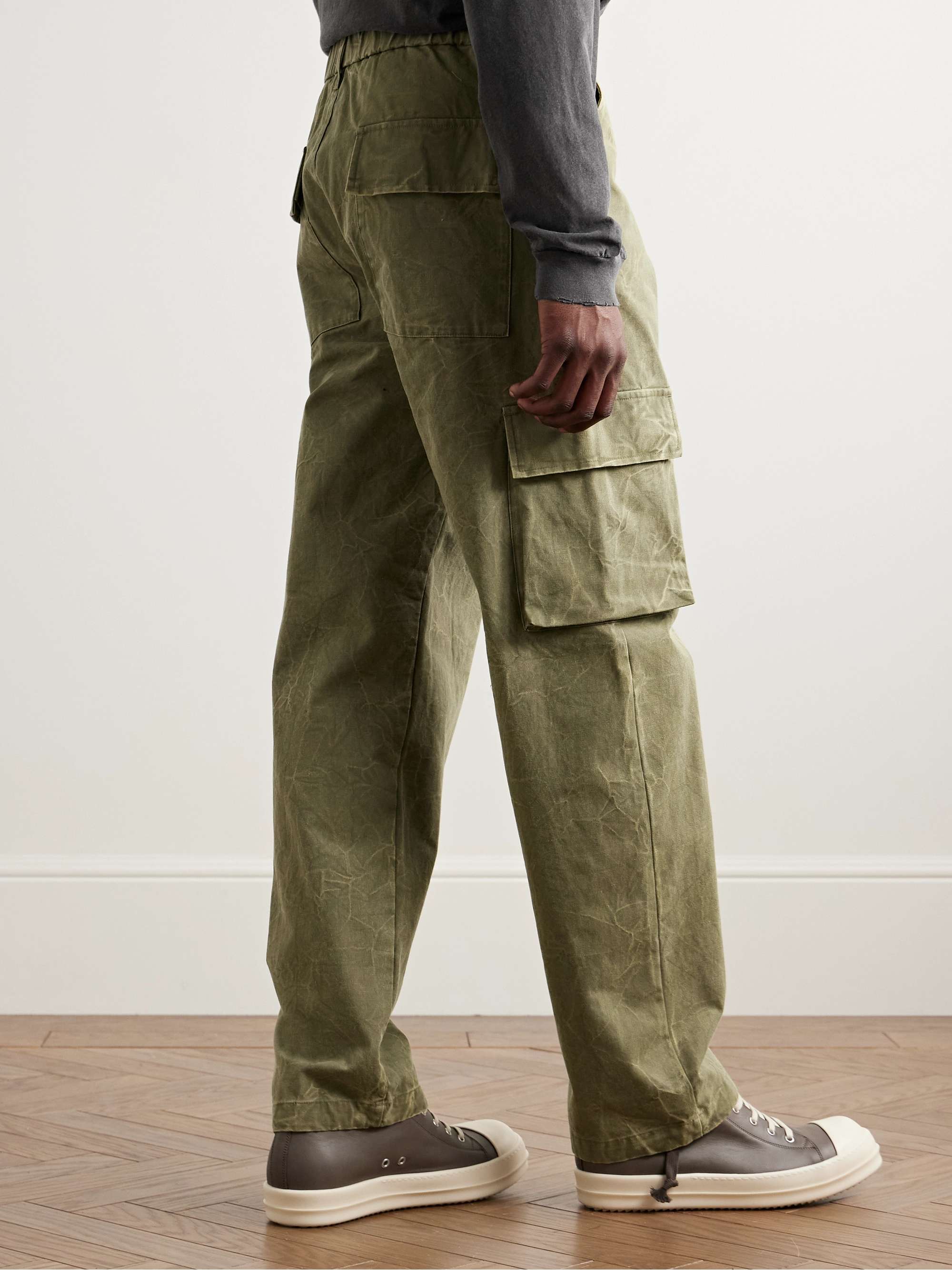 Corpus Straight-Leg Garment-Dyed Cotton-Canvas Cargo Trousers view