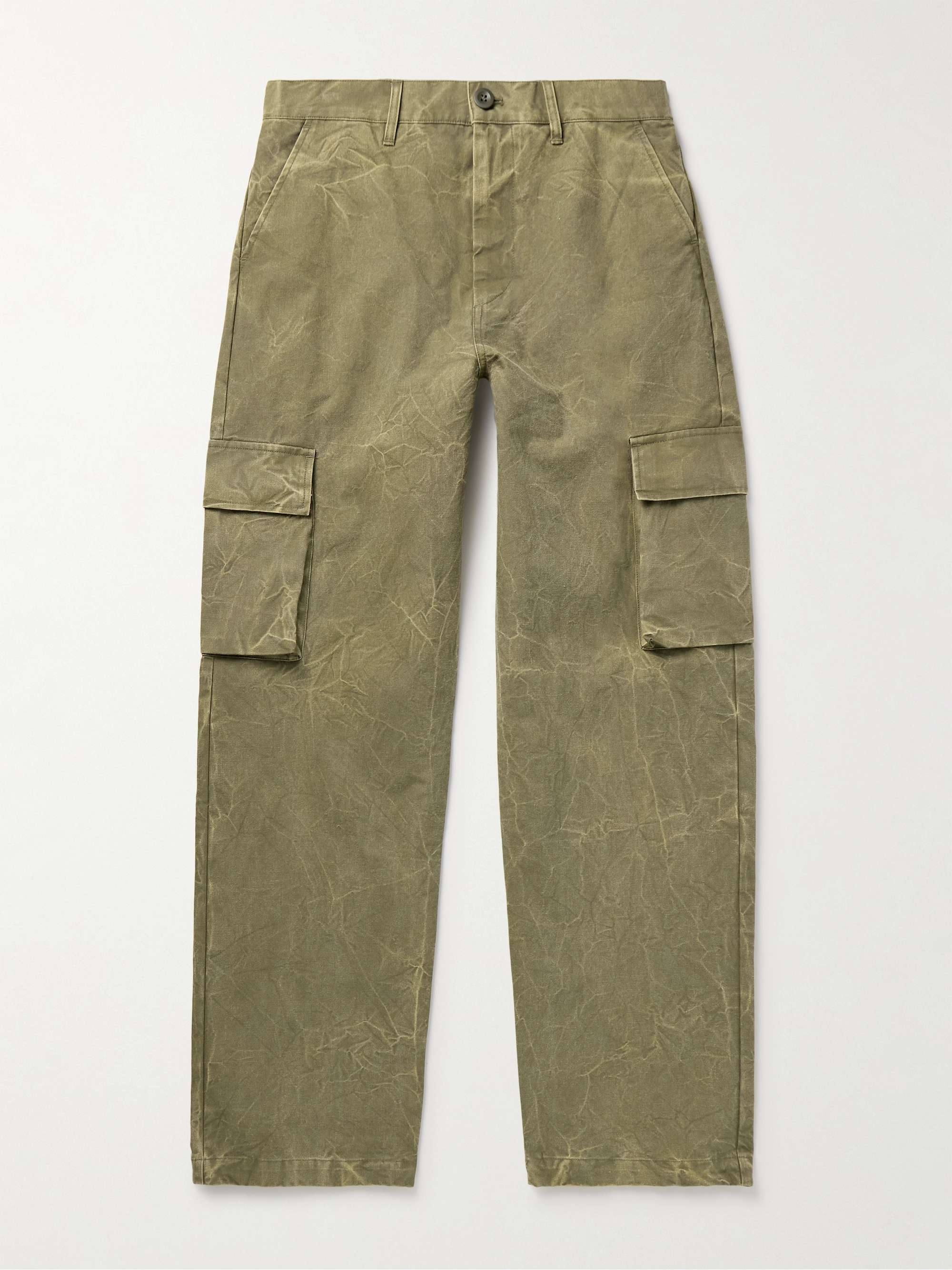 Corpus Straight-Leg Garment-Dyed Cotton-Canvas Cargo Trousers view
