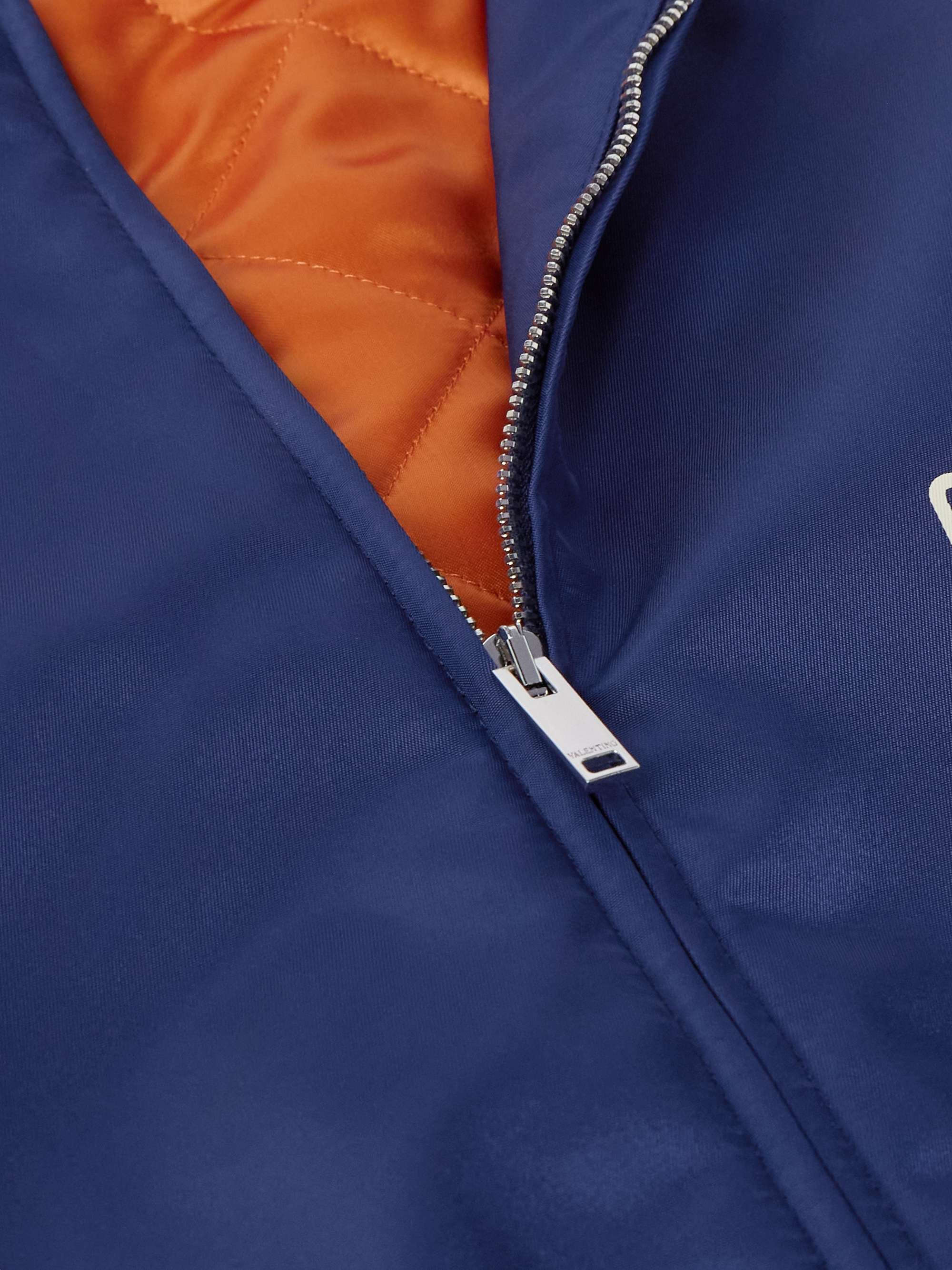 Striped Logo-Print Padded Shell Bomber Jacket view