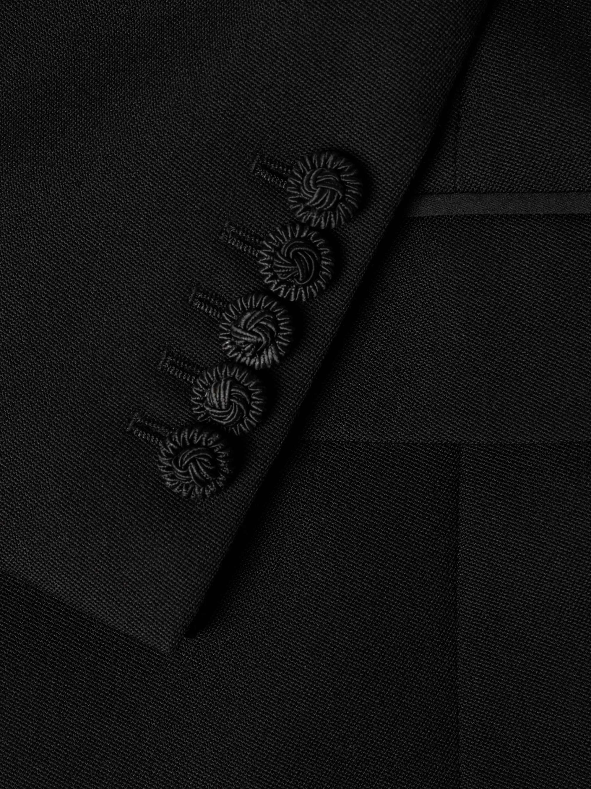 Shawl-Collar Satin-Trimmed Grain de Poudre Wool Tuxedo Jacket view