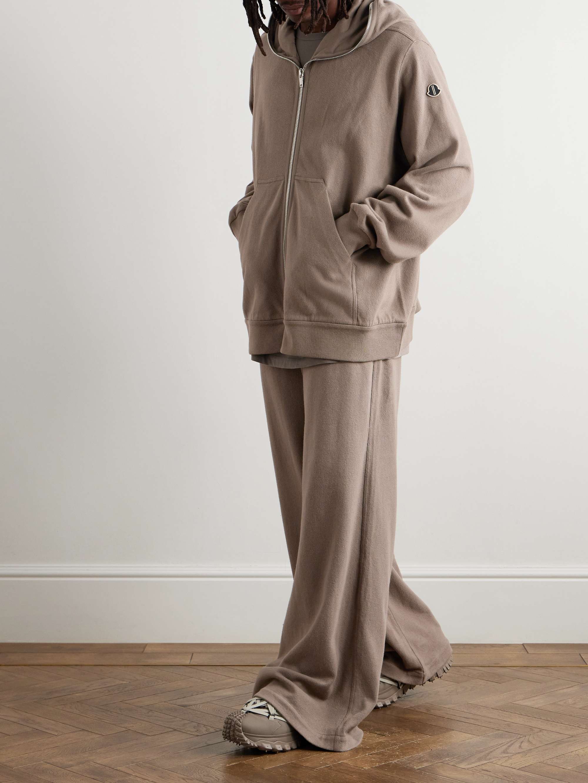 + Moncler Jumbo Oversized Logo-Appliquéd Cotton-Jersey Zip-Up Hoodie view