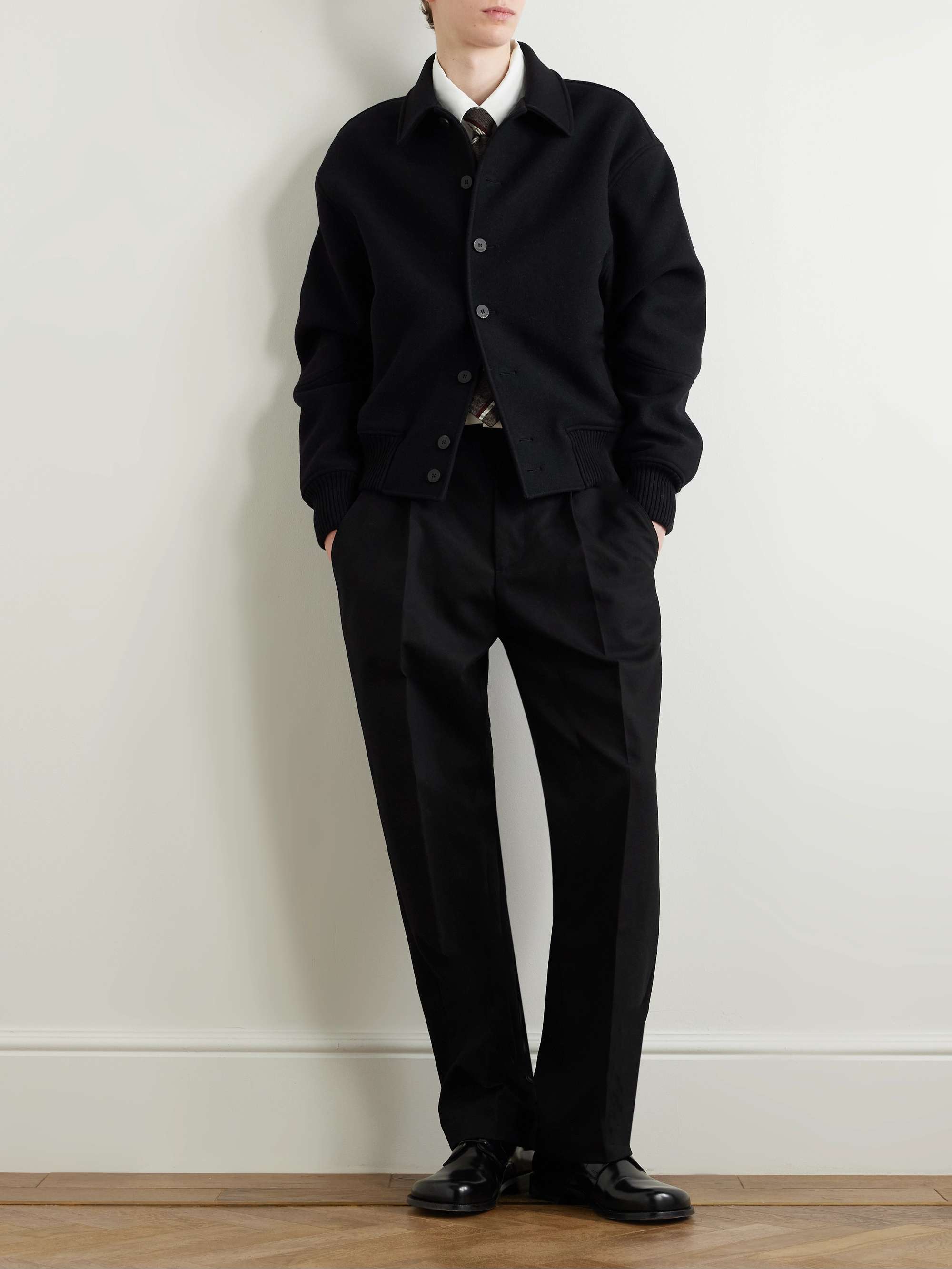 Croisière Tapered Pleated Cotton Trousers view