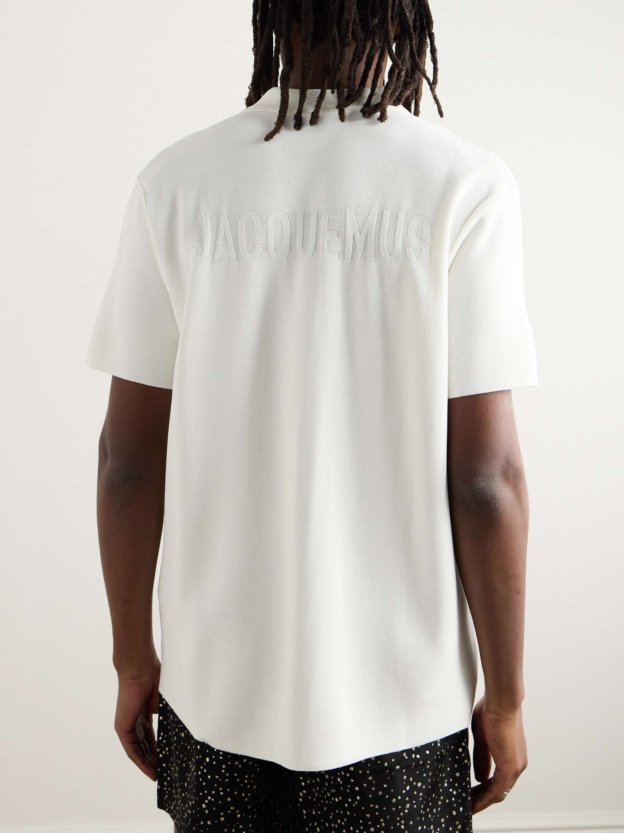 Oversized Logo-Jacquard Piqué Polo Shirt view
